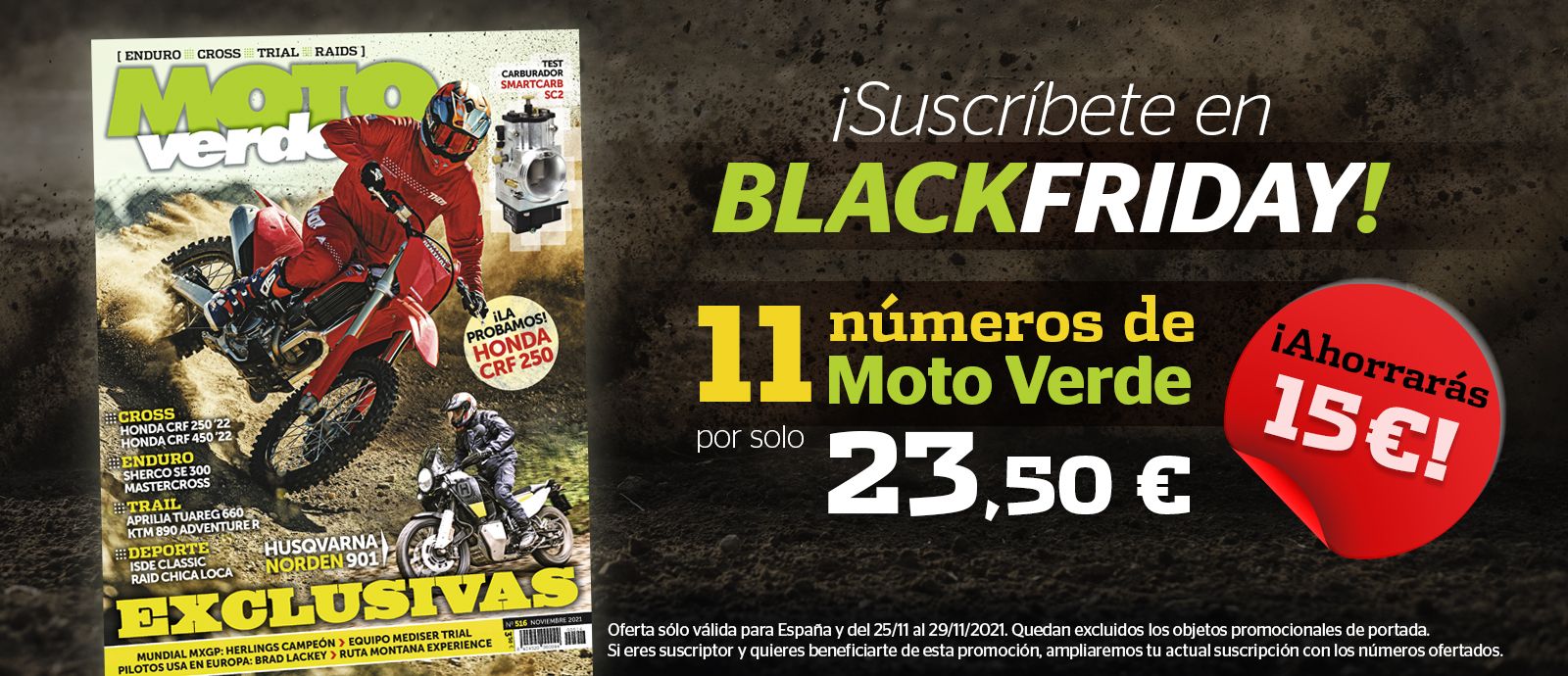 Suscripción BlackFriday MOTO VERDE