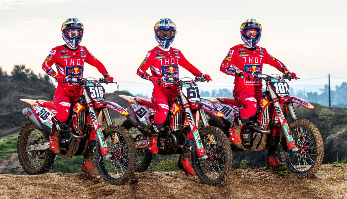 Jorge Prado, Mattia Guadagnini y Simon Langenfelder, pilotos 2022 del Red Bull GASGAS Factory Racing Jorge Prado, Mattia Guadagnini y Simon Langenfelder, pilotos 2022 del Red Bull GASGAS Factory Racing