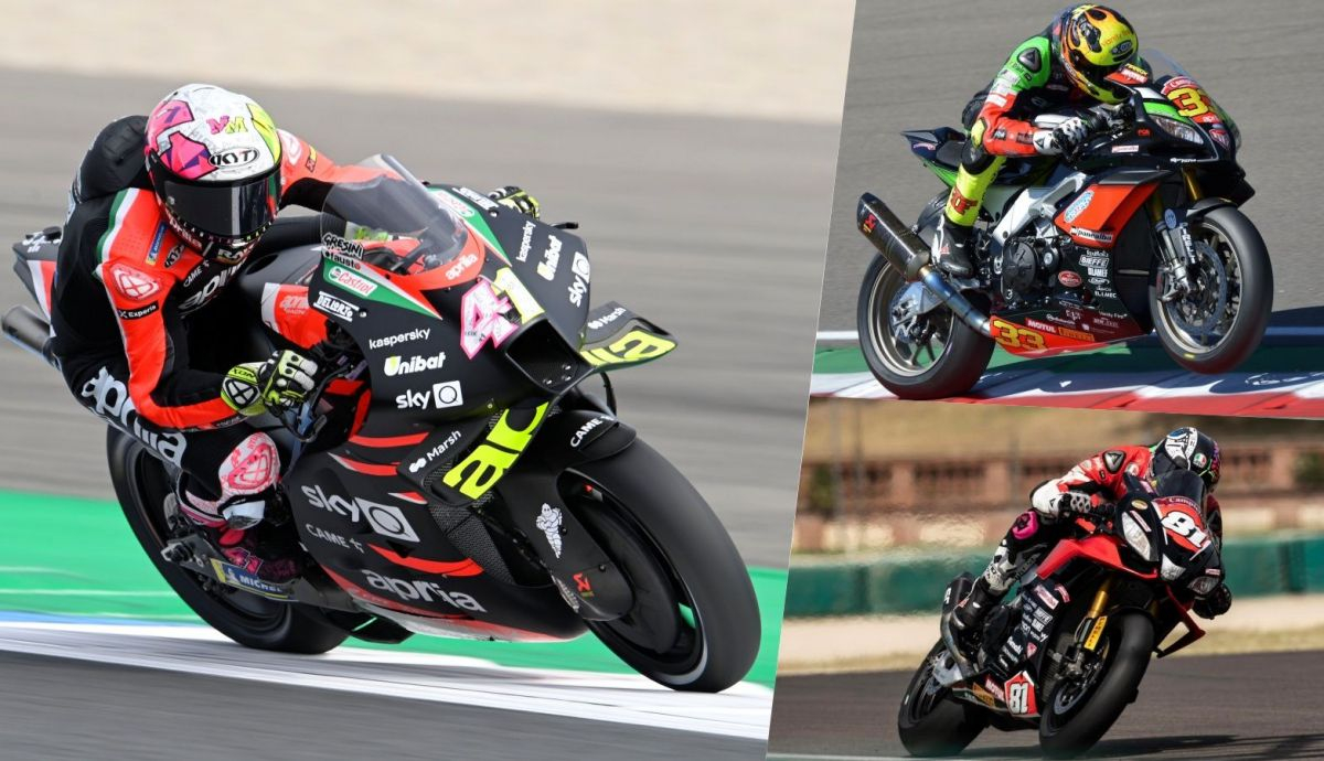 Aleix Espargaró ha subido al podio de MotoGP con Aprilia, con Flavio Ferroni y Alex Bernardi subiendo al cajón en el CIV