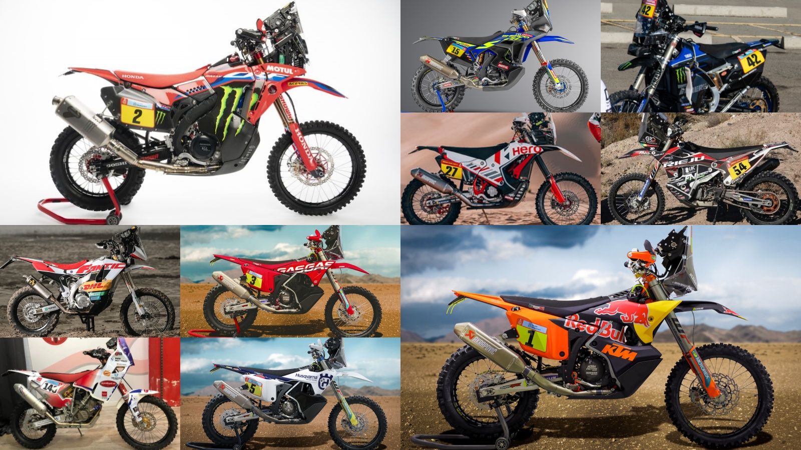 Las 10 motos del Dakar 2022 Honda, KTM, Sherco, Yamaha, Hero, Rieju, GasGas, Husqvarna, Fantic y BMW