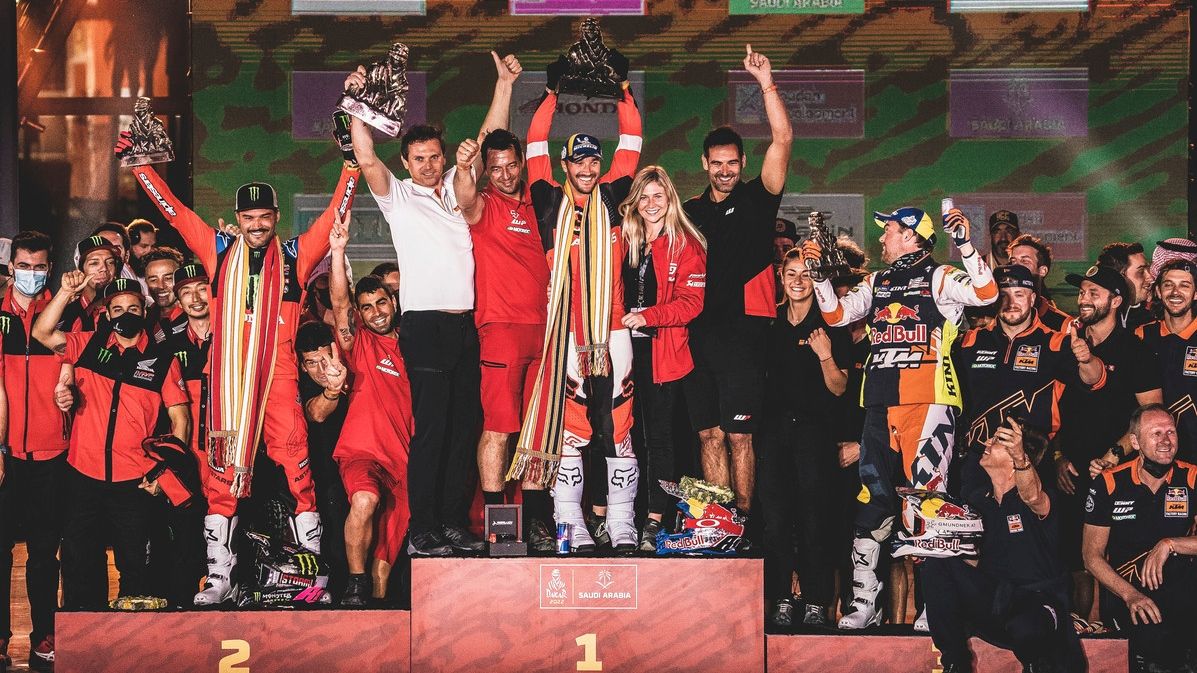 GasGas, Honda y KTM fueron las marcas que acabaron en el podio del Dakar 2022