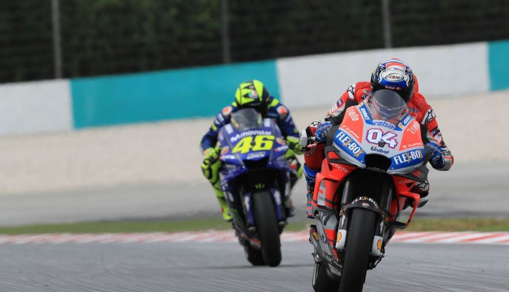 Dovizioso por delante de Rossi en 2018. Fuente: Gold & Goose