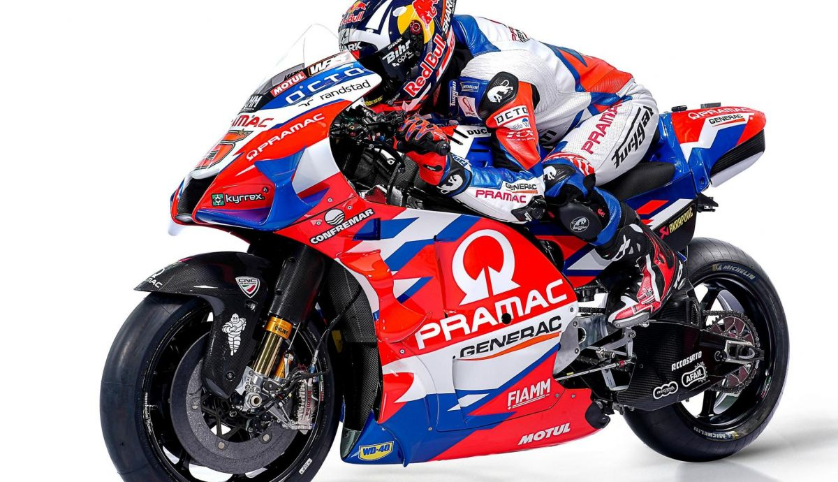 Johann Zarco sobre la Ducati Desmosedici GP22 del Pramac Racing que llevará en MotoGP 2022 Johann Zarco sobre la Ducati Desmosedici GP22 del Pramac Racing que llevará en MotoGP 2022