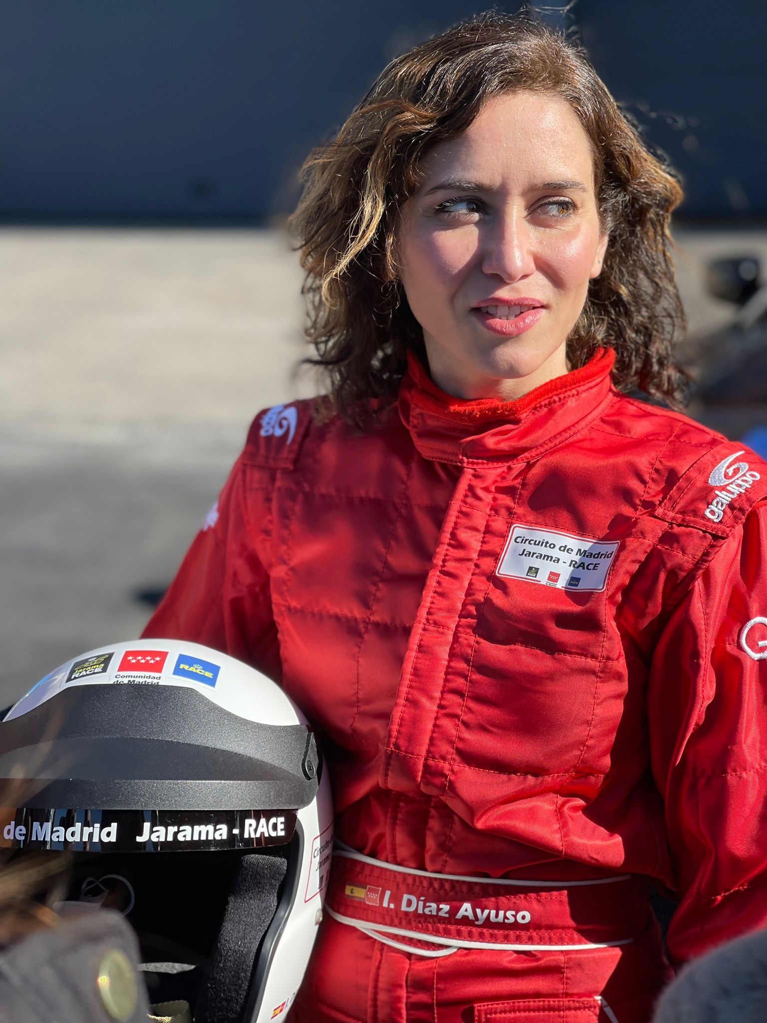 Isabel Díaz Ayuso en el Circuito de Madrid Jarama-RACE