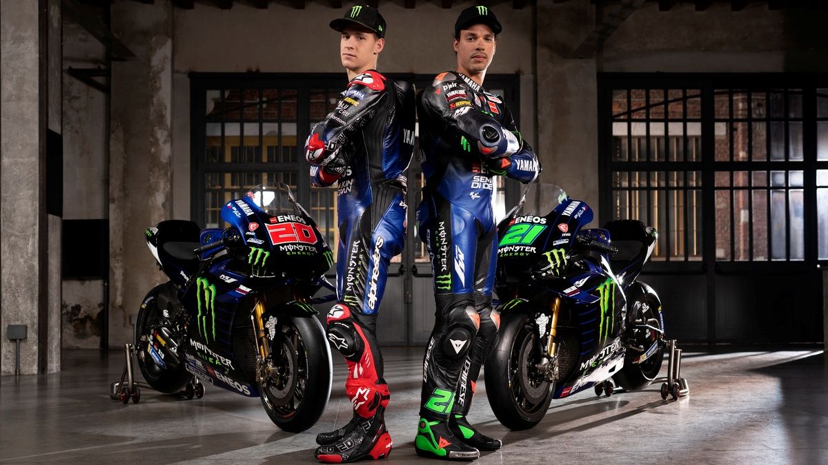 Fabio Quartararo y Franco Morbidelli en la presentación del Monster Energy Yamaha MotoGP para 2022