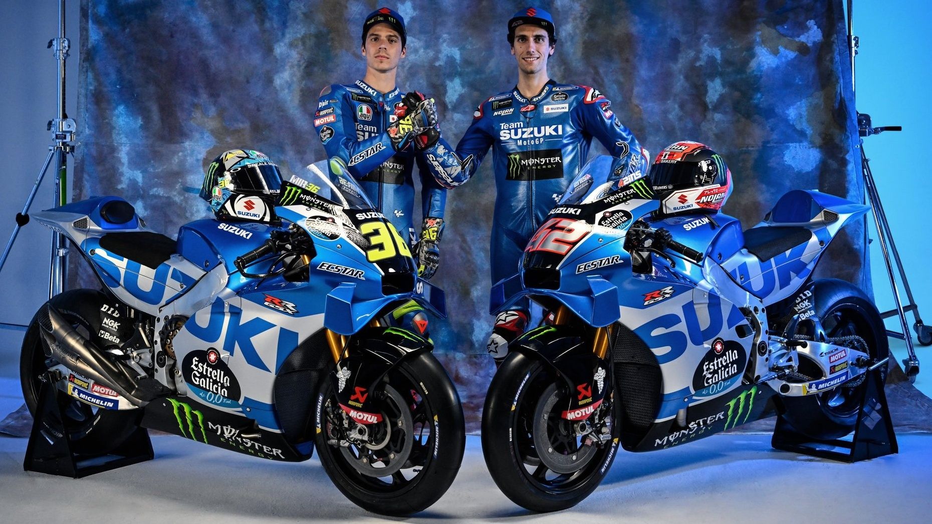Joan Mir y Álex Rins en la presentación del Suzuki Ecstar para MotoGP 2022