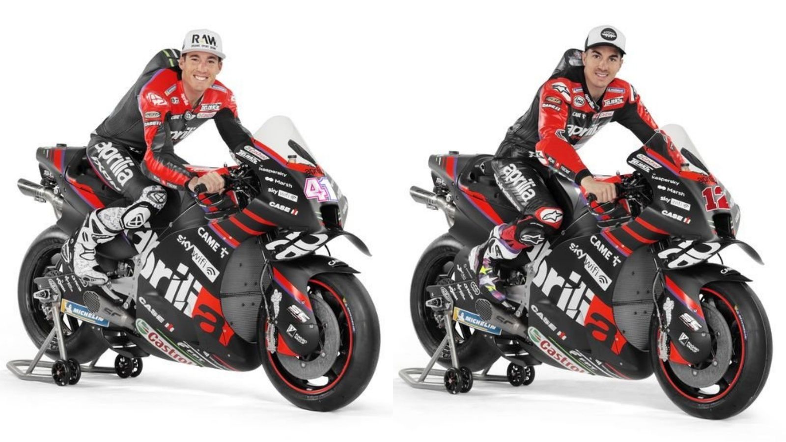 Aleix Espargaró y Maverick Viñales sobre las Aprilia RS GP que llevarán en MotoGP 2022