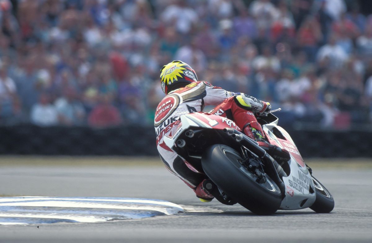 Kevin Schwantz en Donington Park. Fuente: Gold & Goose