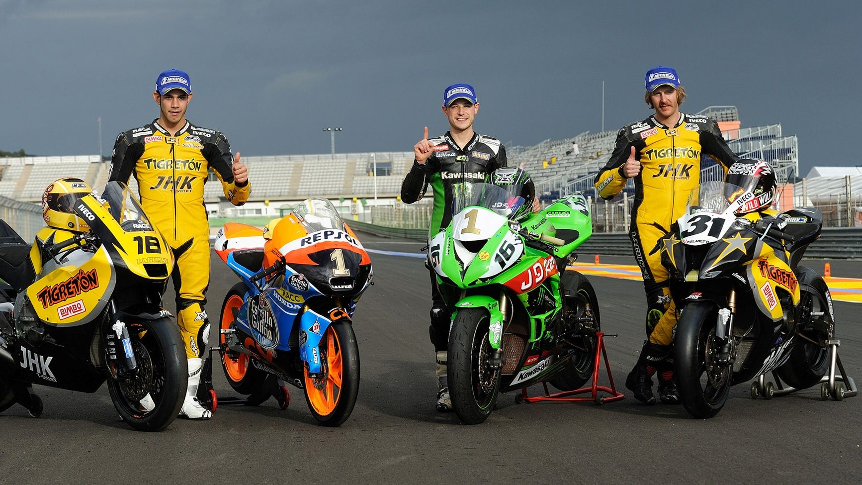 Carmelo Morales, Jordi Torres, Álex Márquez y Julio Palao, 2012, foto campeones CEV