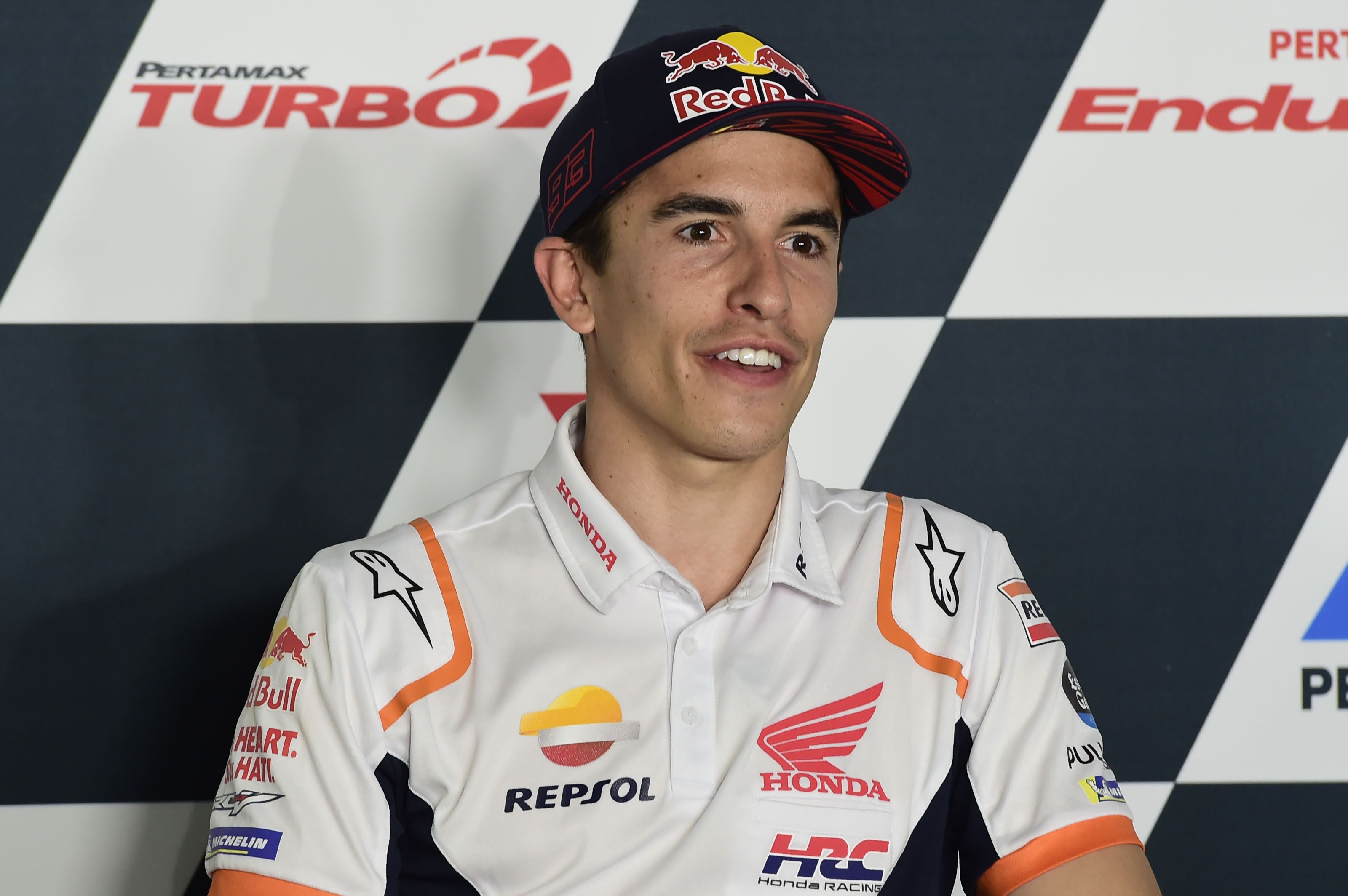 Marc Márquez durante la rueda de prensa del GP de Indonesia.