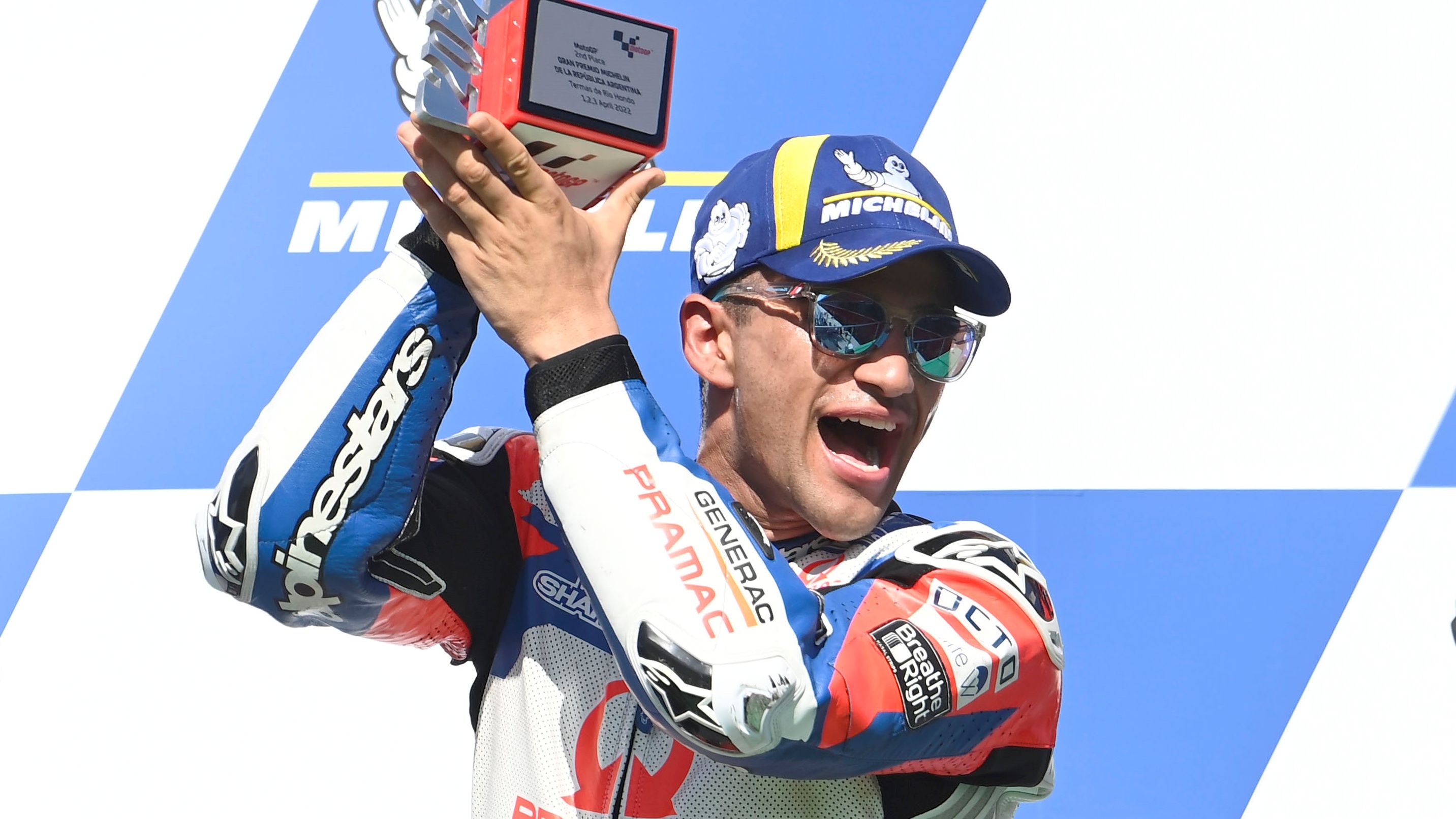 Jorge Martín en el podio de MotoGP Argentina 2022