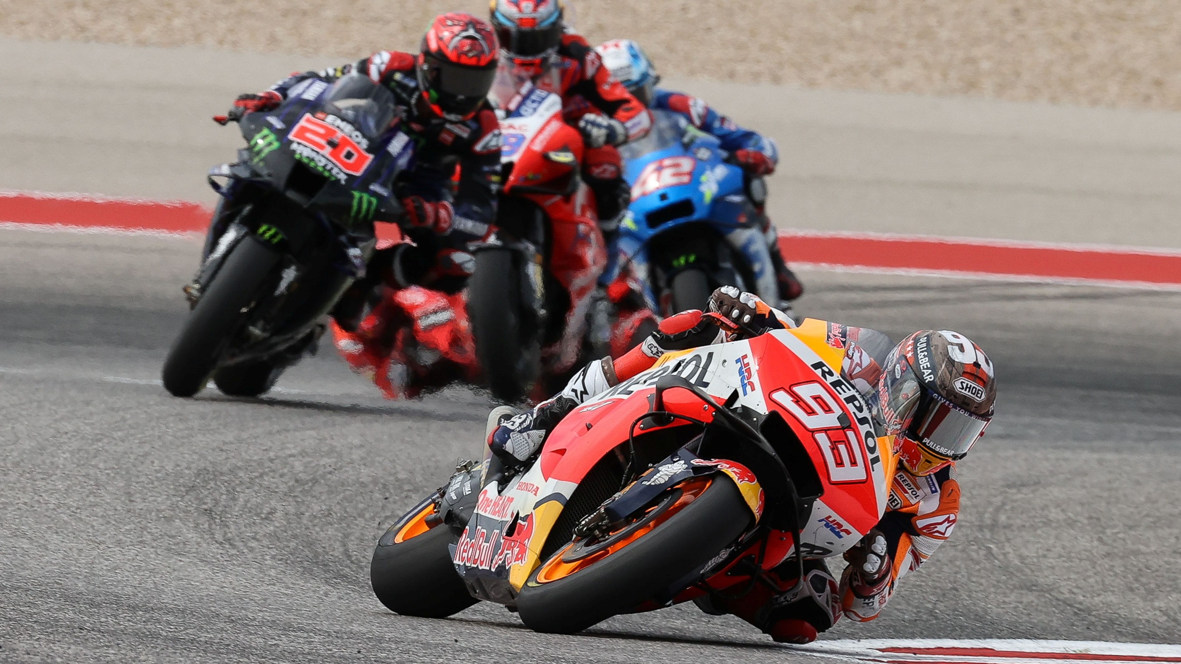 Marc Márquez se va de Fabio Quartararo, Jorge Martín y Álex Rins en el pasado GP de las Américas