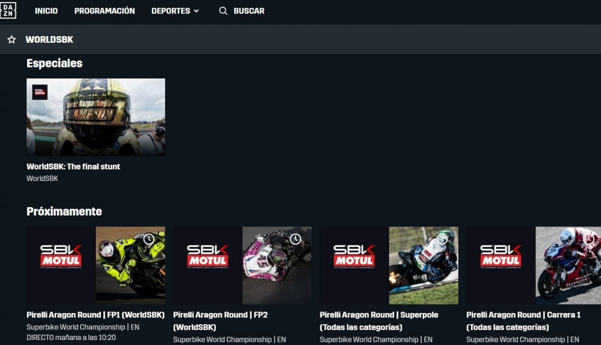 DAZN seguirá ofreciendo en el WorldSBK 2022