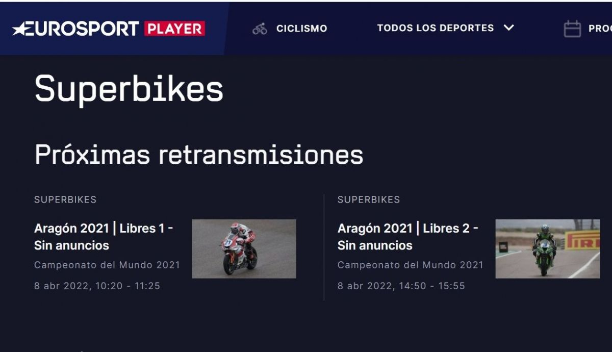 Eurosport seguirá ofreciendo en 2022 el WorldSBK en toda Europa, incluyendo España Eurosport seguirá ofreciendo en 2022 el WorldSBK en toda Europa, incluyendo España