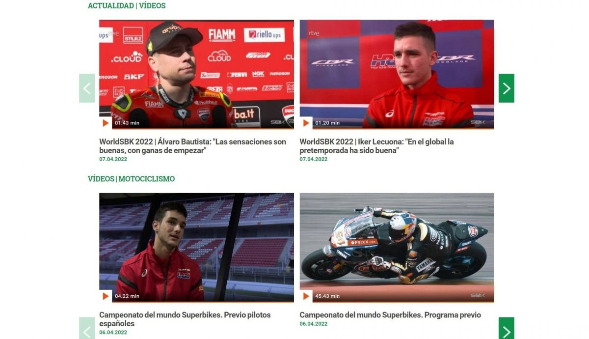 Teledeporte y RTVE seguirán emitiendo el WorldSBK en este 2022