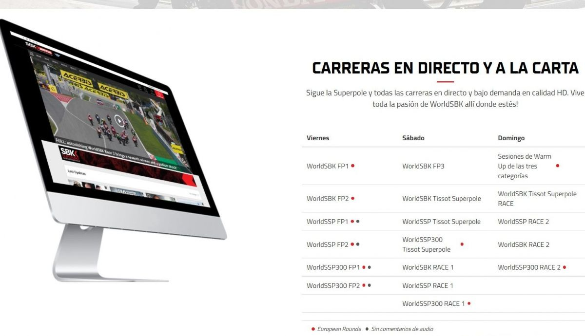 Un año más el Videopass del WorldSBK es la opción más completa Un año más el Videopass del WorldSBK es la opción más completa