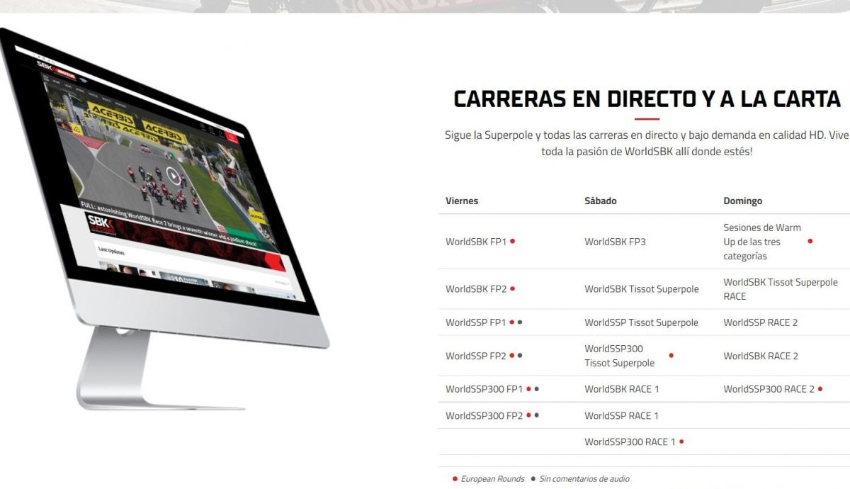 Un año más el Videopass del WorldSBK es la opción más completa