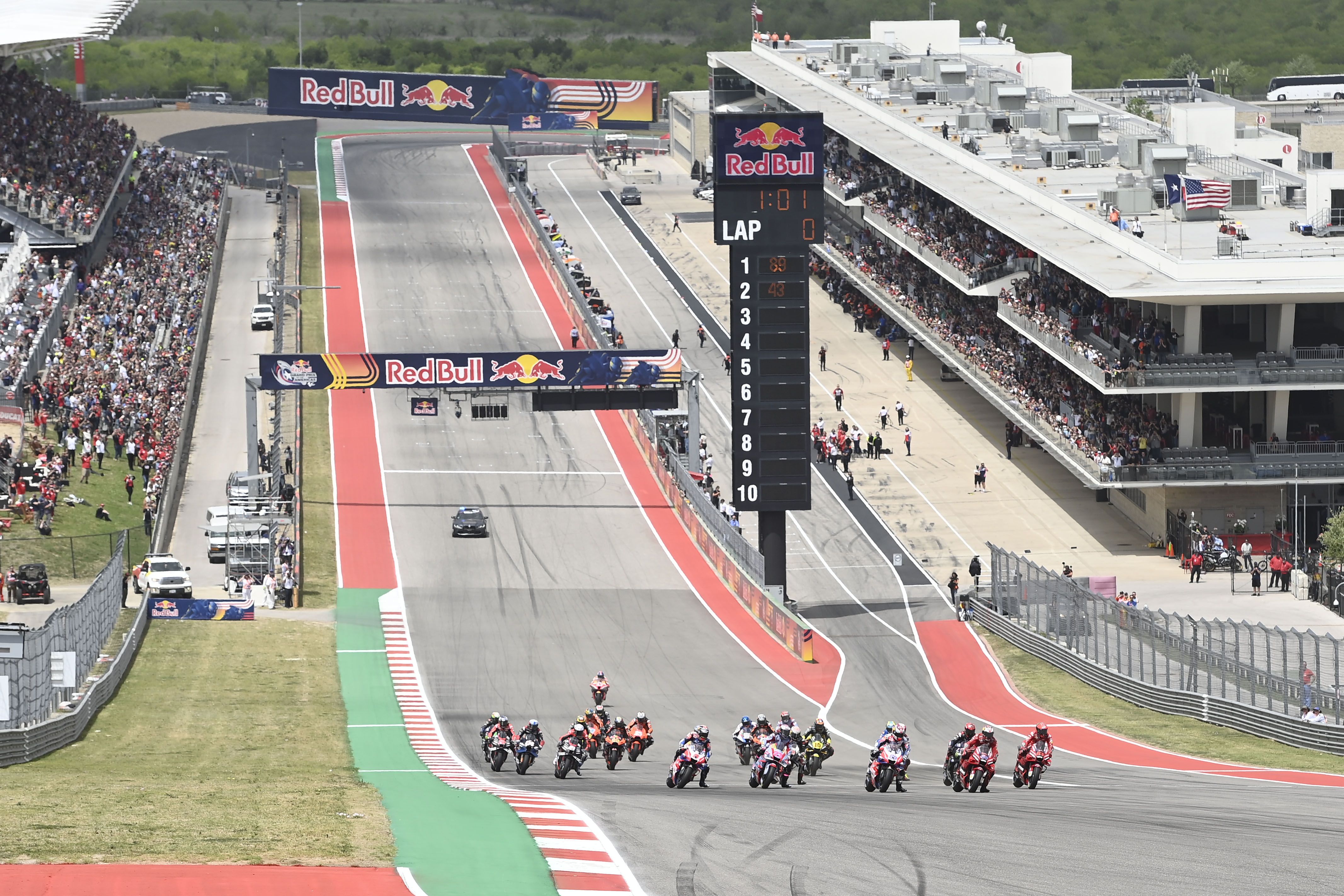 Las Ducati lideran con Marc Márquez último en la salida, MotoGP Américas 2022