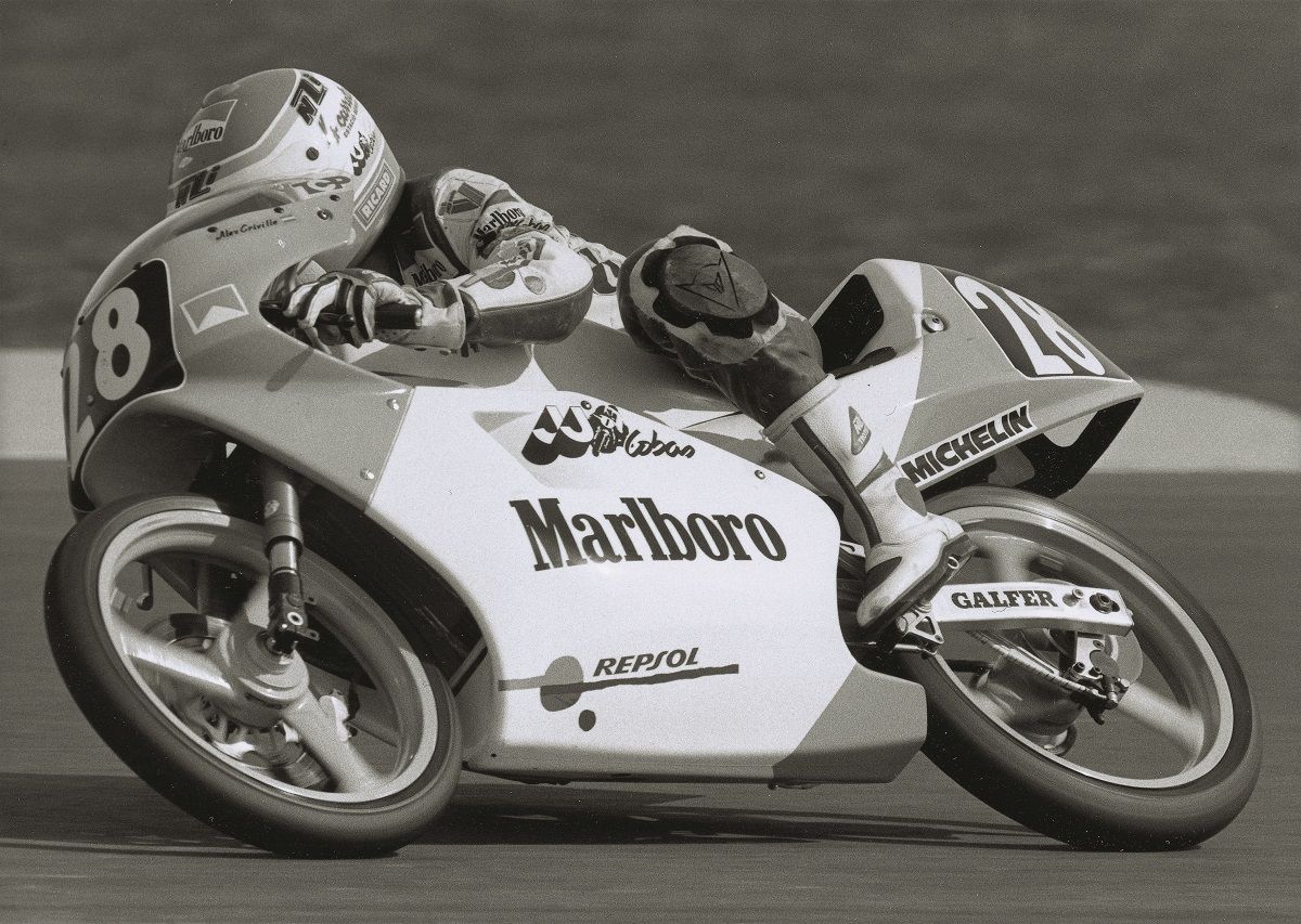 Álex Crivillé en la JJ Cobas con la que ganó el mundial de 125 cc. Fuente: Maurice Büla © FIM