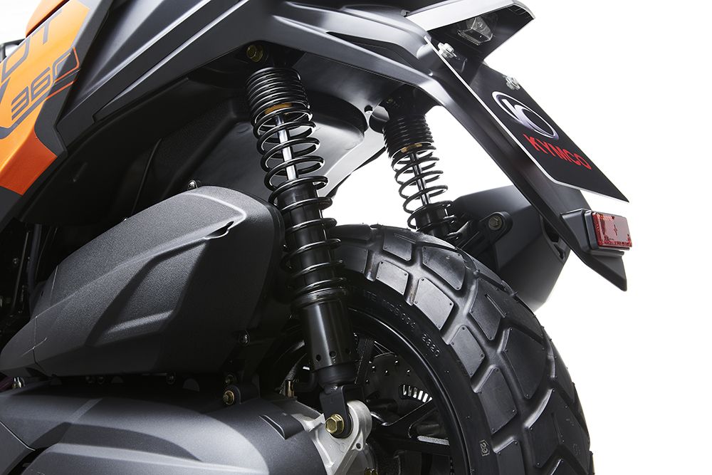Kymco DTX125 350 detalle naranja 11