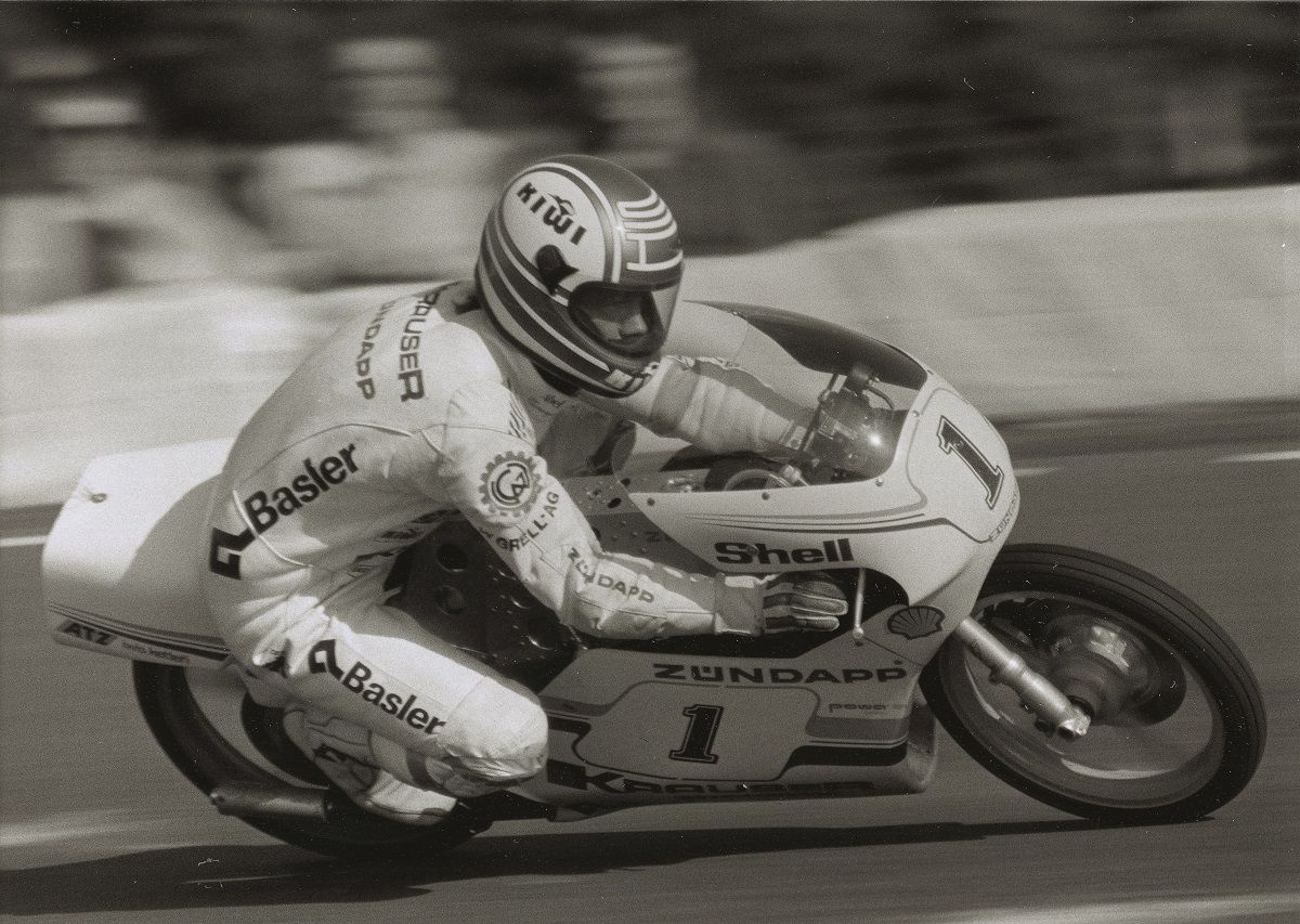 Stefan Dörflinger en la Zundapp campeona de 80 cc de 1984. Fuente: Maurice Büla © FIM