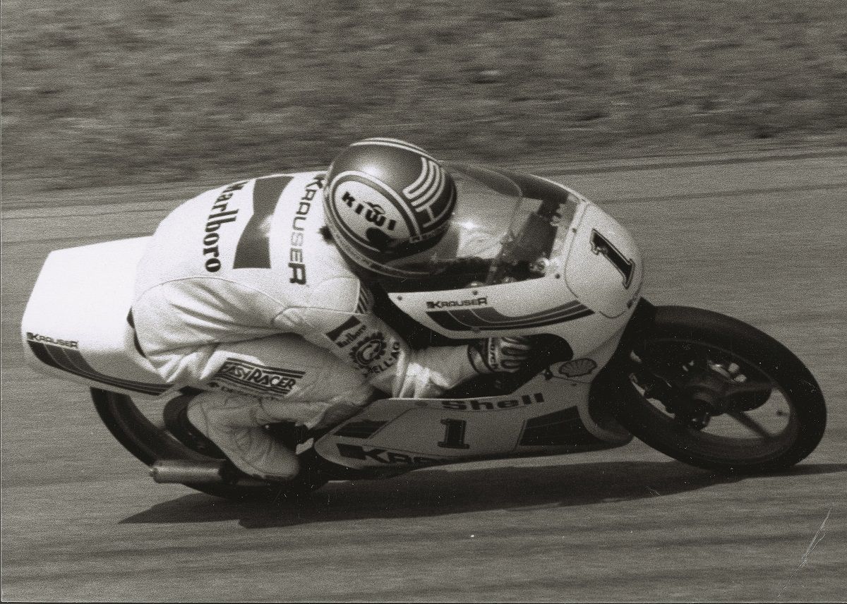 Stefan Dörflinger con la Krauser campeona de 80 cc en 1985. Fuente: Maurice Büla © FIM
