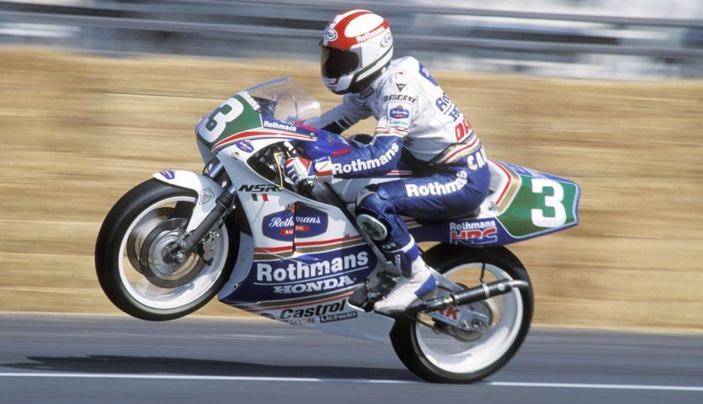 Luca Cadalora en Laguna Seca en 1991. Fuente: Gold & Goose Luca Cadalora en Laguna Seca en 1991. Fuente: Gold & Goose