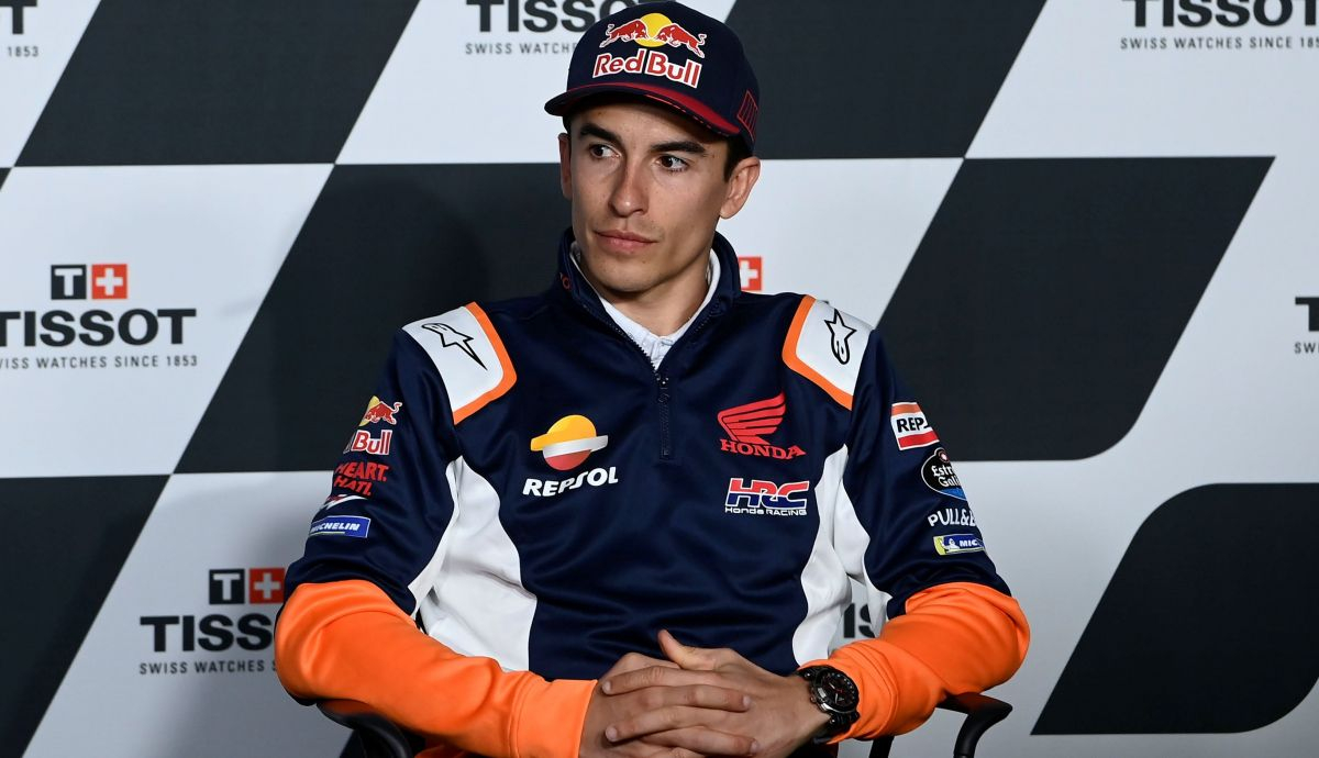 Marc Márquez en la conferencia de prensa de Portimao Marc Márquez en la conferencia de prensa de Portimao
