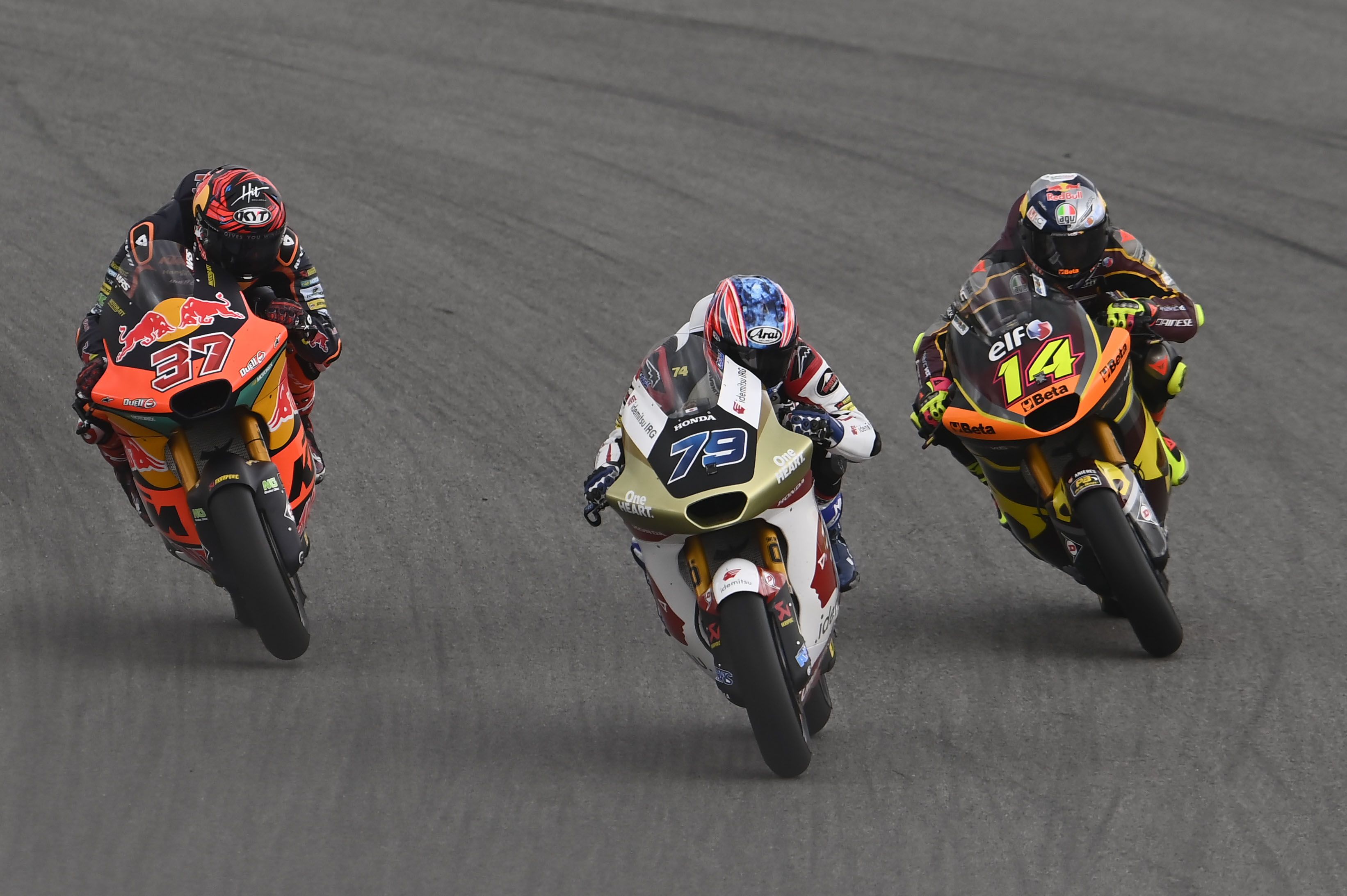 Ai Ogura, Tony Arbolino y Augusto Fernández, Moto2 Portugal 2022
