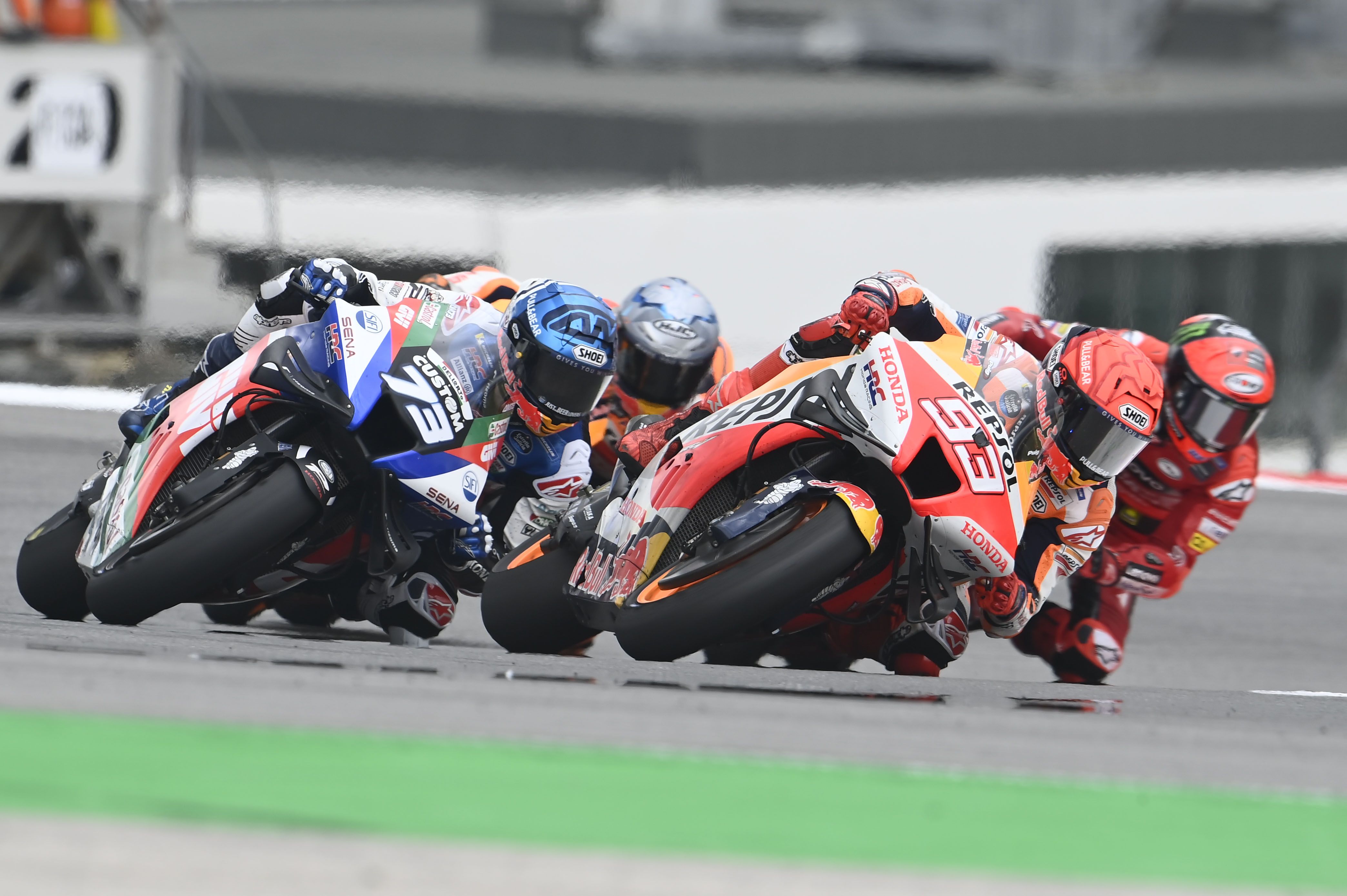 Marc Márquez, Álex Márquez, Pecco Bagnaia y Aleix Espargaró, MotoGP Portugal 2022