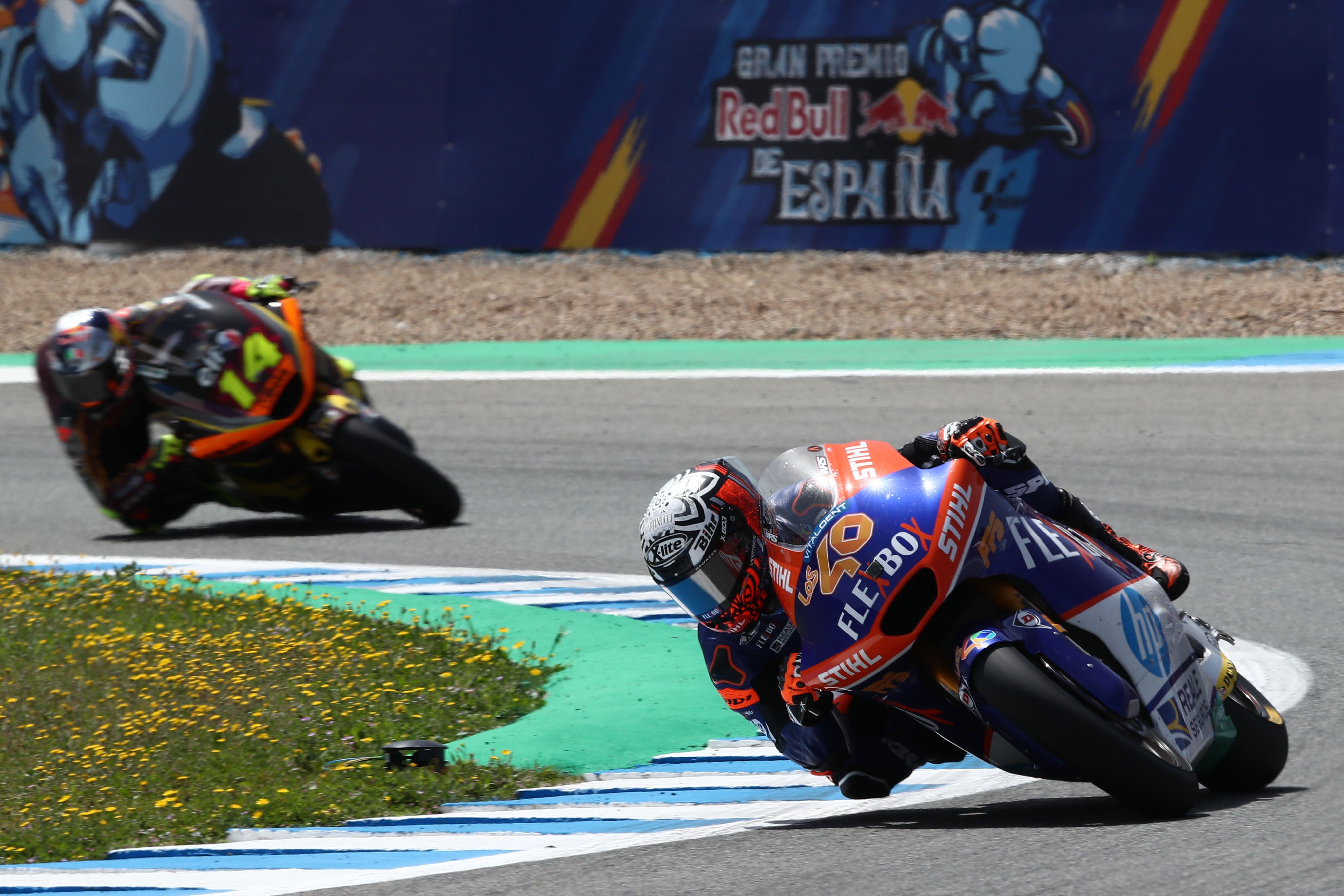 Arón Canet deja atrás a Tony Arbolino, Moto2 Jerez 2022