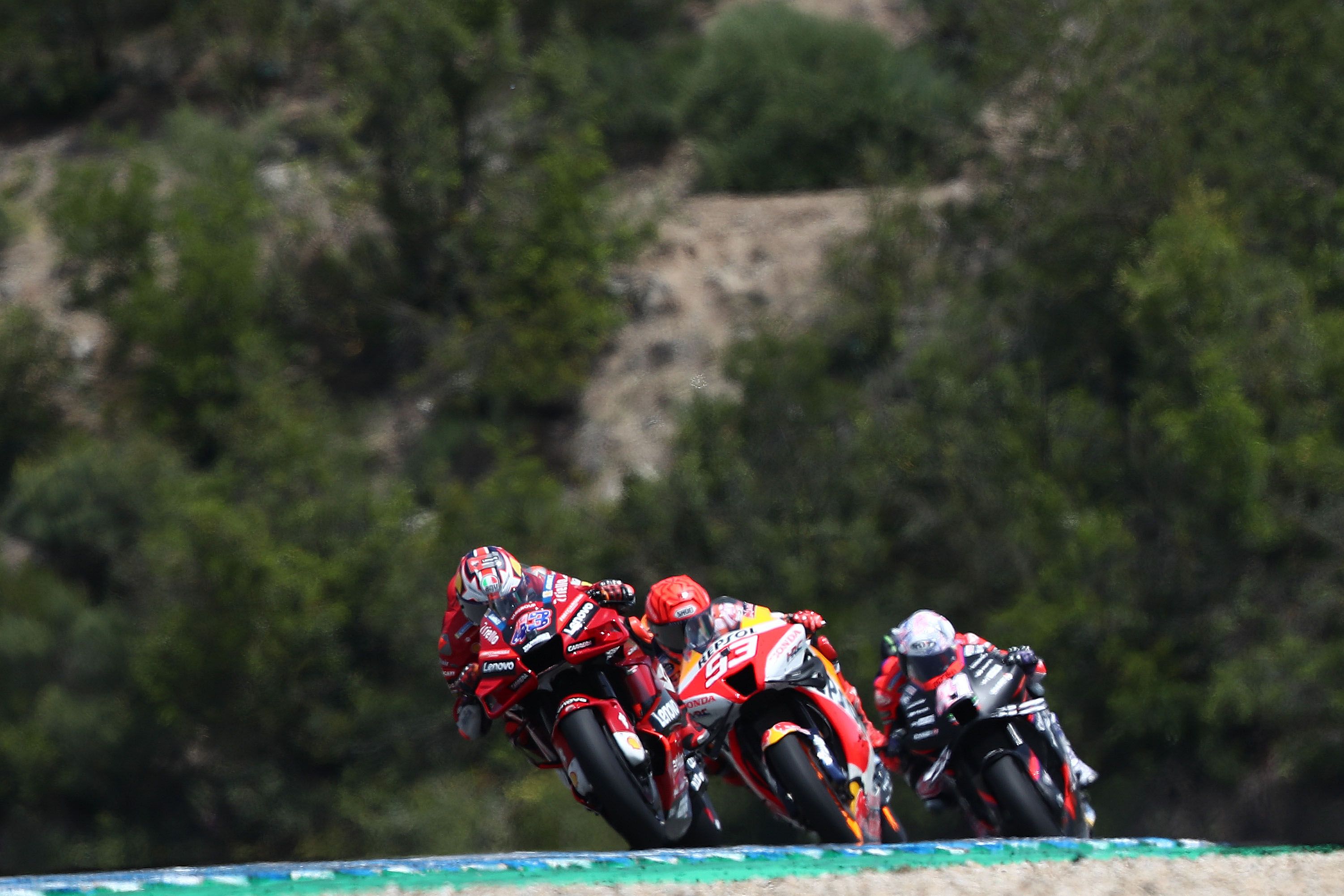 Jack Miller, Marc Márquez y Aleix Espargaró, MotoGP Jerez 2022