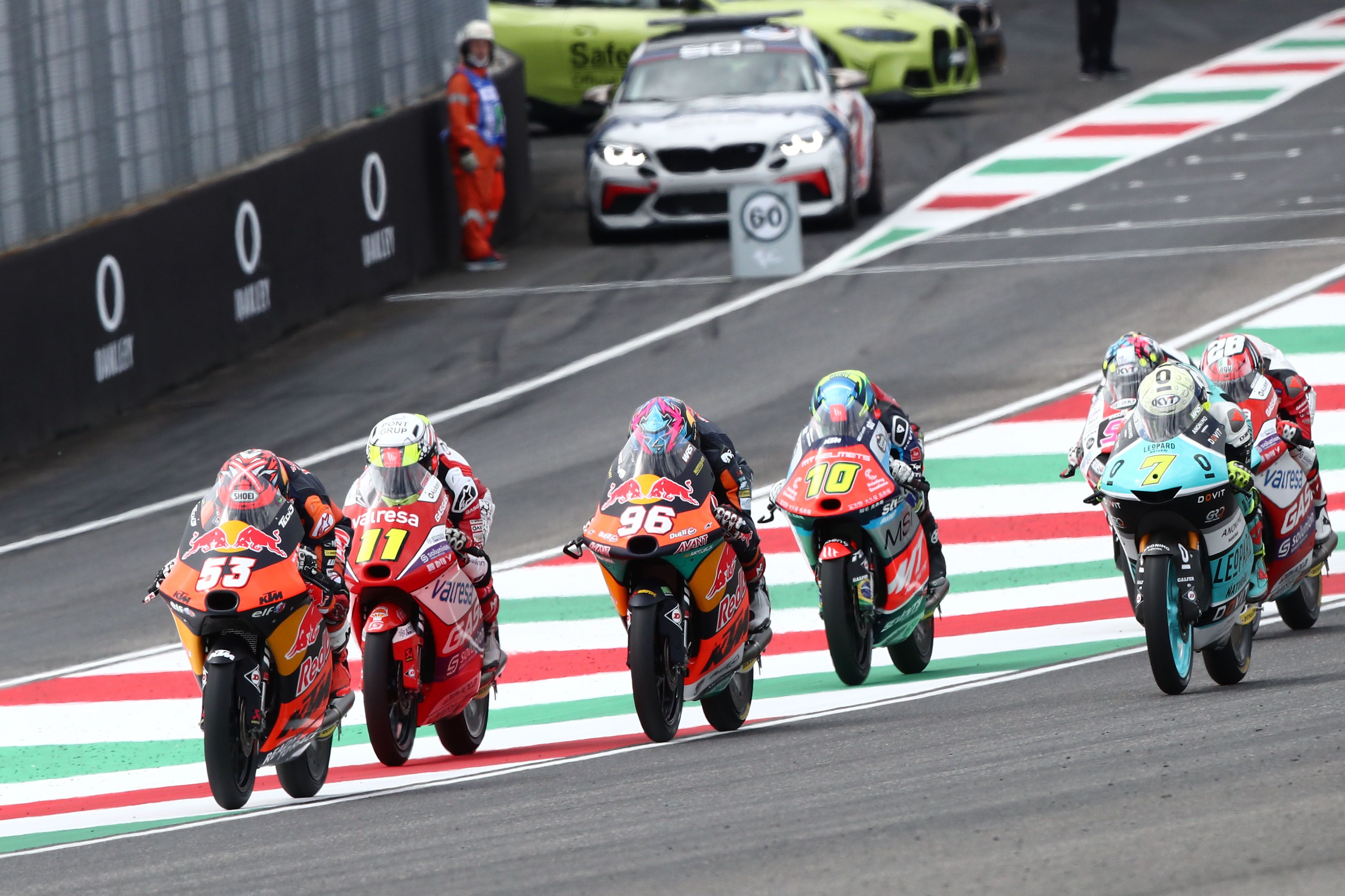 Deniz Oncu, Sergio García, Dani Holgado, Diogo Moreira, Dennis Foggia, Riccardo Rossi e Izan Guevara, Moto3 Mugello 2022