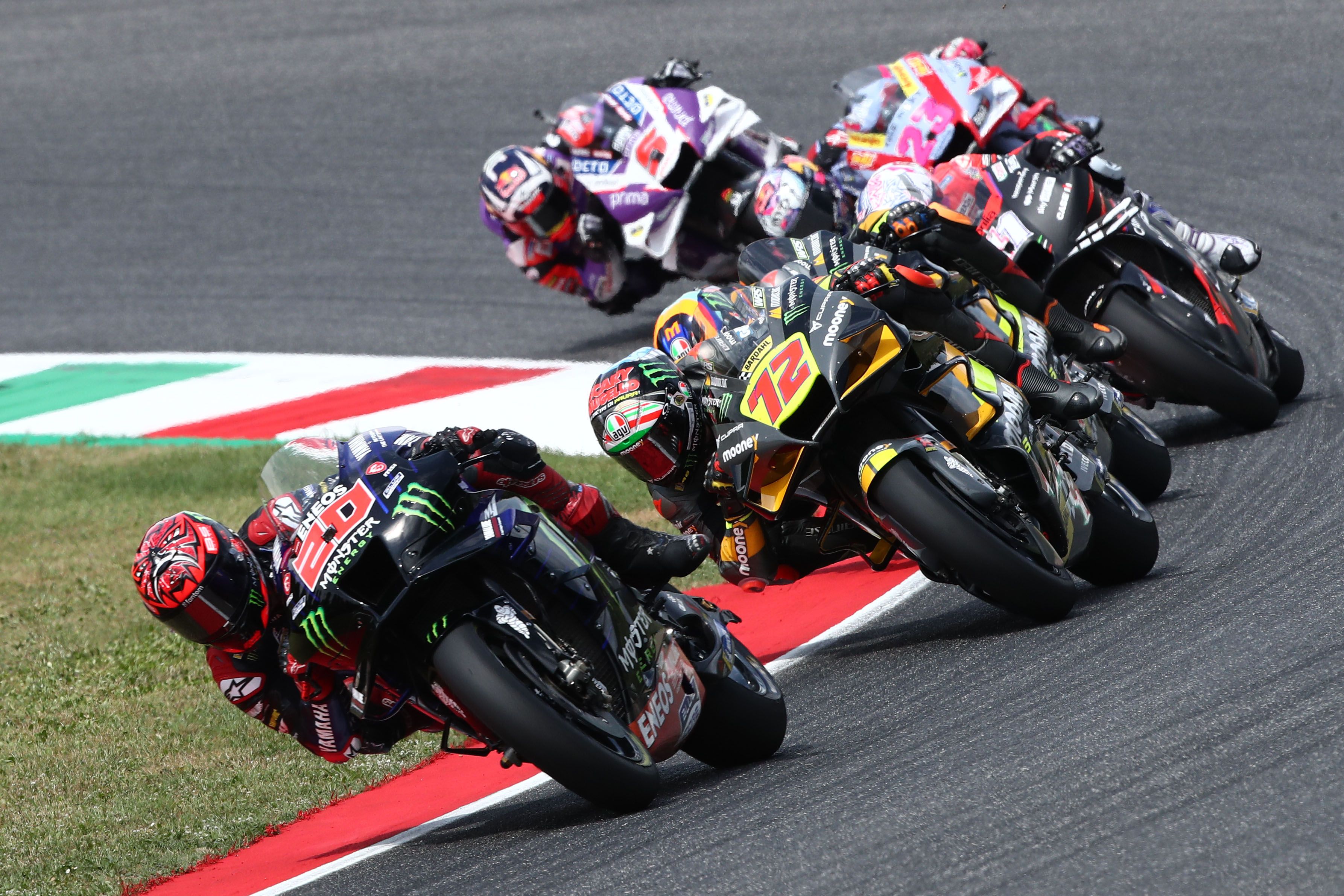 Fabio Quartararo, Marco Bezzecchi, Luca Marini, Aleix Espargaró, Enea Bastianini y Johann Zarco, MotoGP Mugello 2022