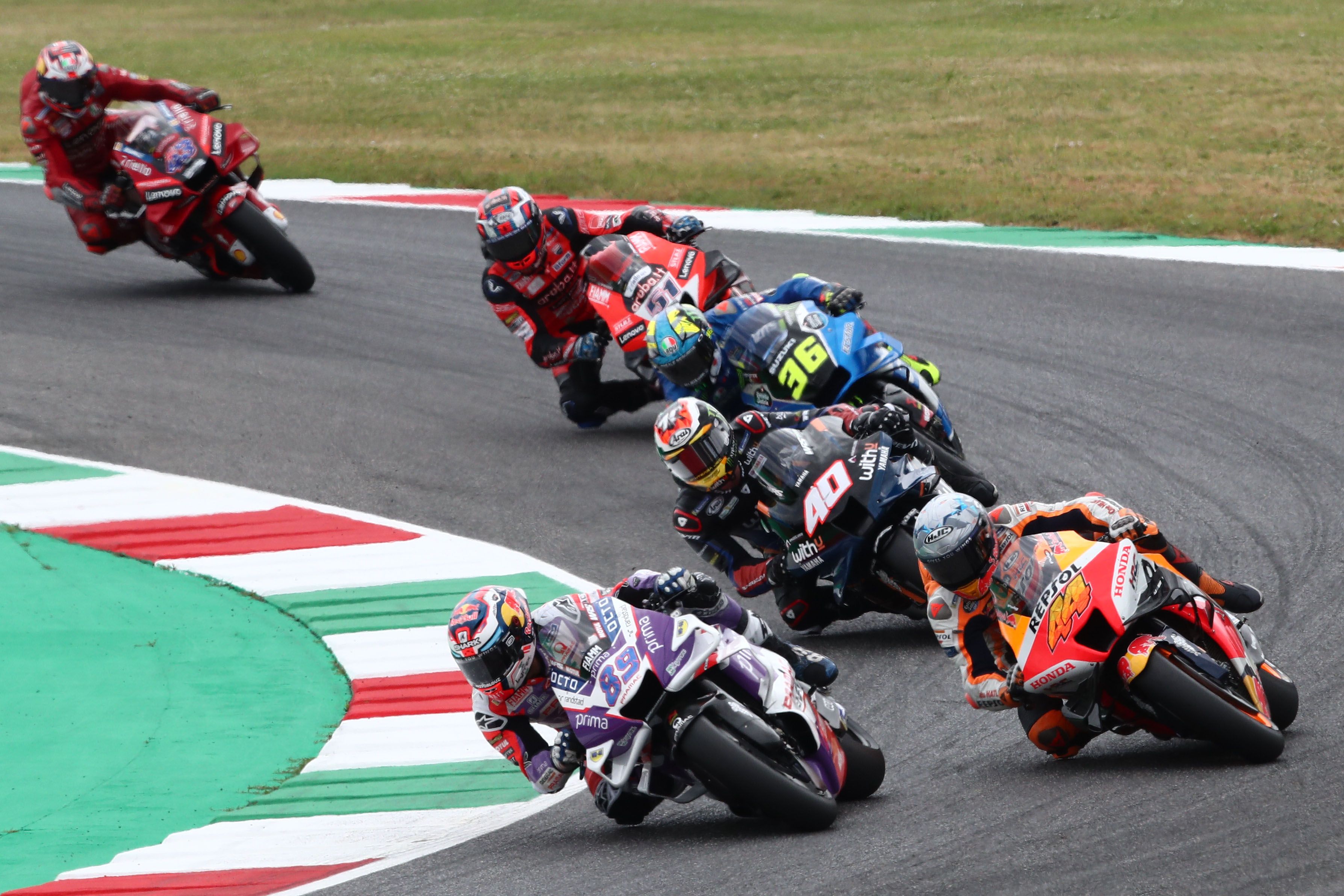 Jorge Martín se mete a Pol Espargaró ante Darryn Binder, Joan Mir y Michele Pirro, MotoGP Mugello 2022