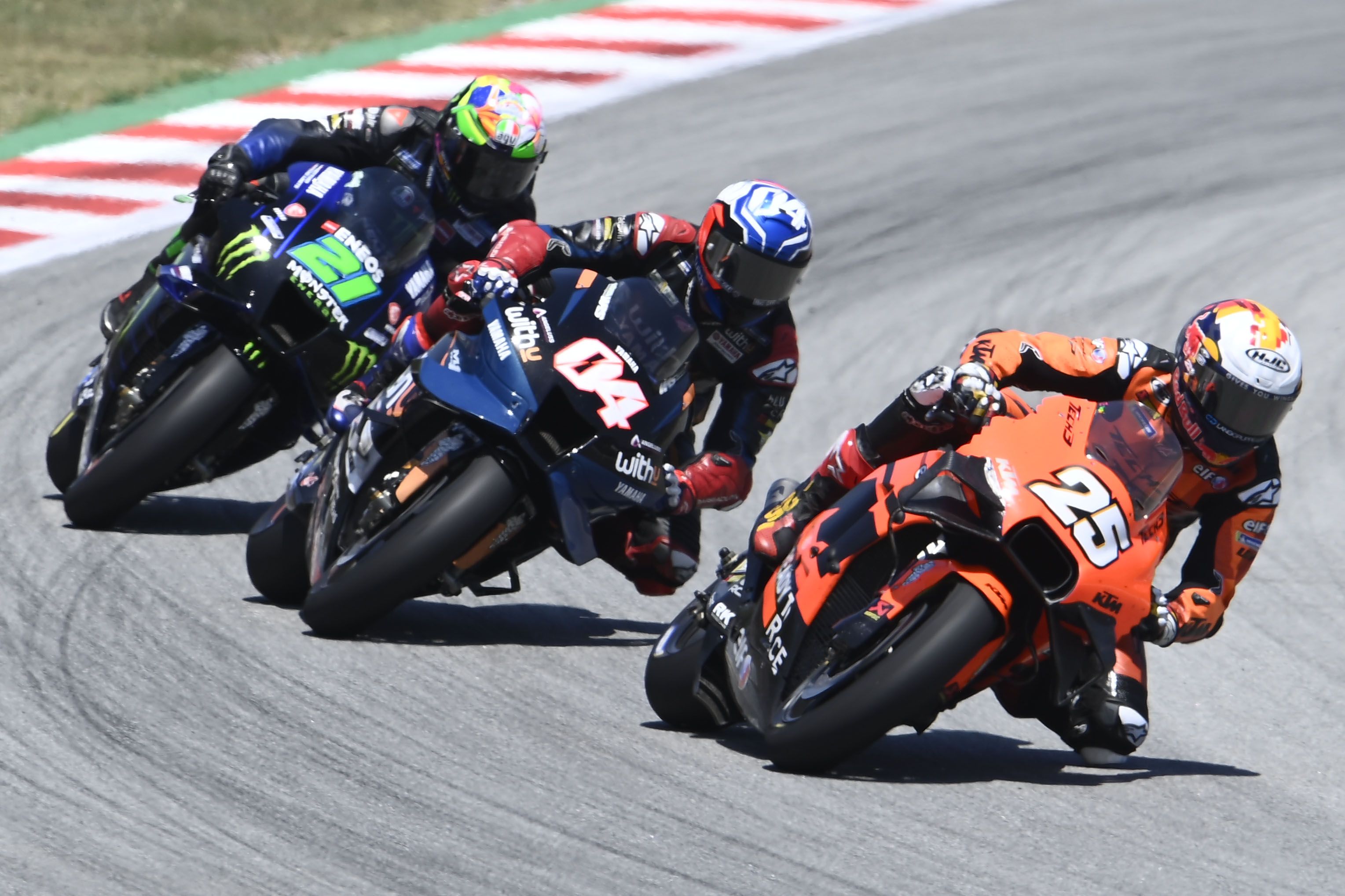 Raúl Fernández, Andrea Dovizioso y Franco Morbidelli, MotoGP Catalunya 2022