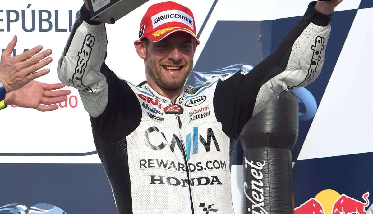Cal Crutchlow en su primer podio con Honda Cal Crutchlow en su primer podio con Honda