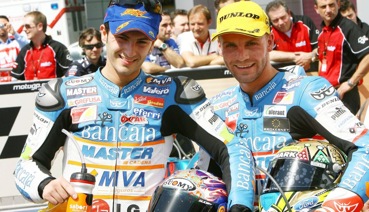 Héctor Faubel y Gabor Talmacsi a comienzos de la temporada 2007 de 125cc