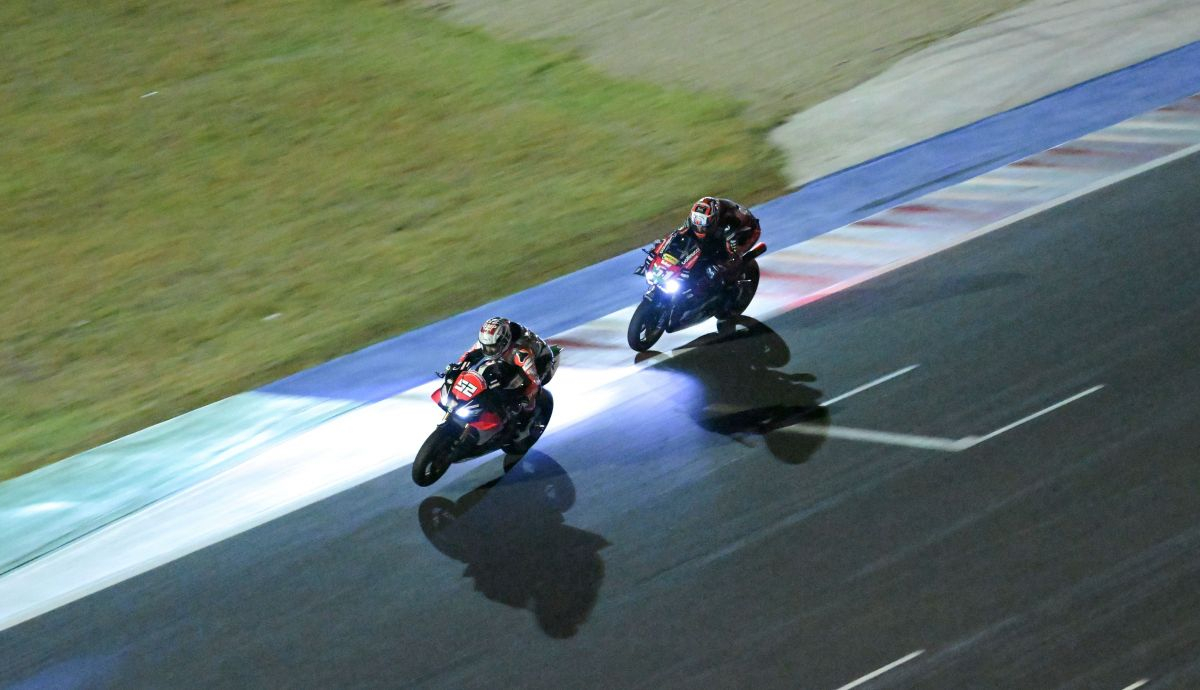 Alessandro Delbianco y Michele Pirro en la noche de Misano