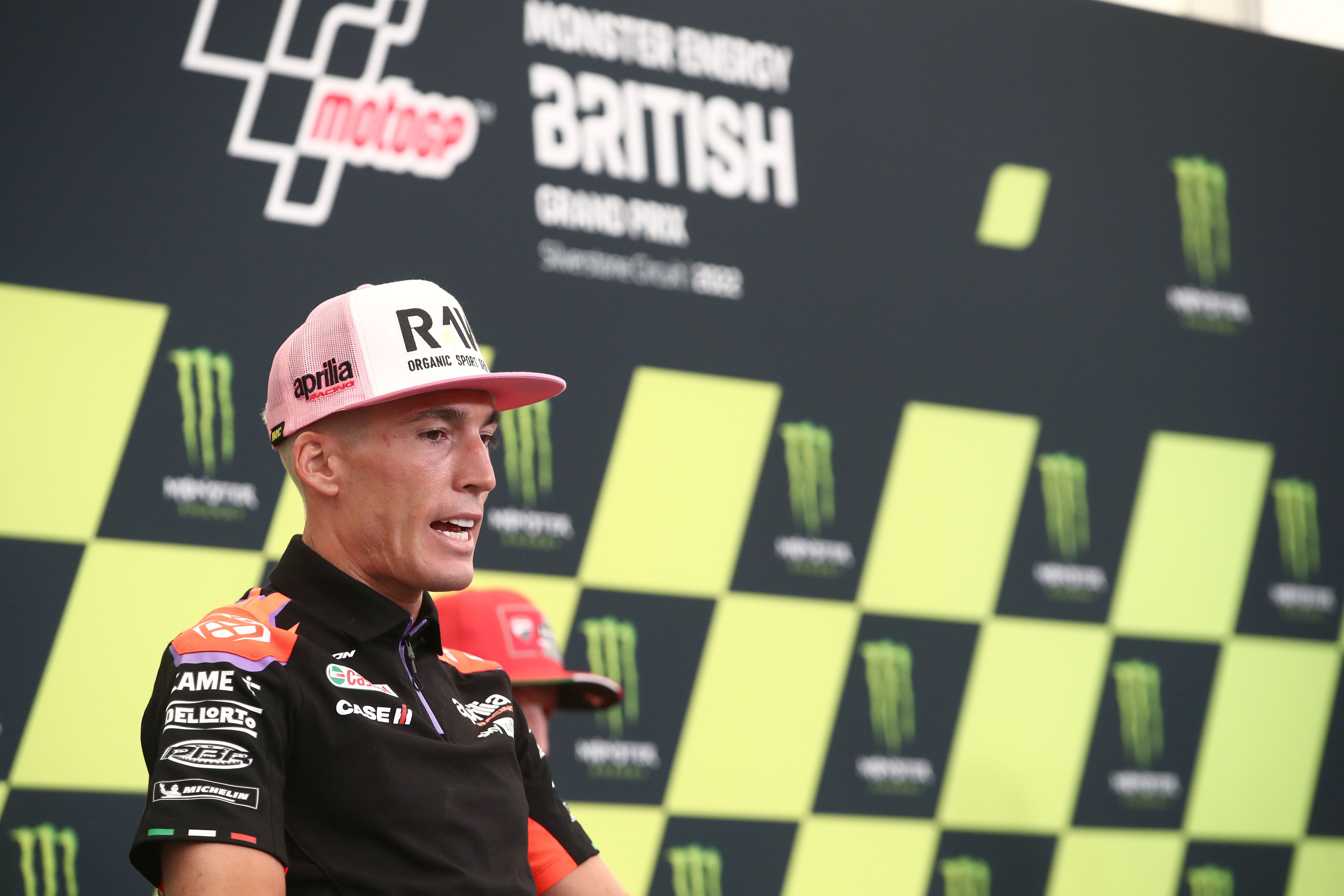 Aleix Espargaró durante la rueda de prensa del GP de Gran Bretaña en Silversone.