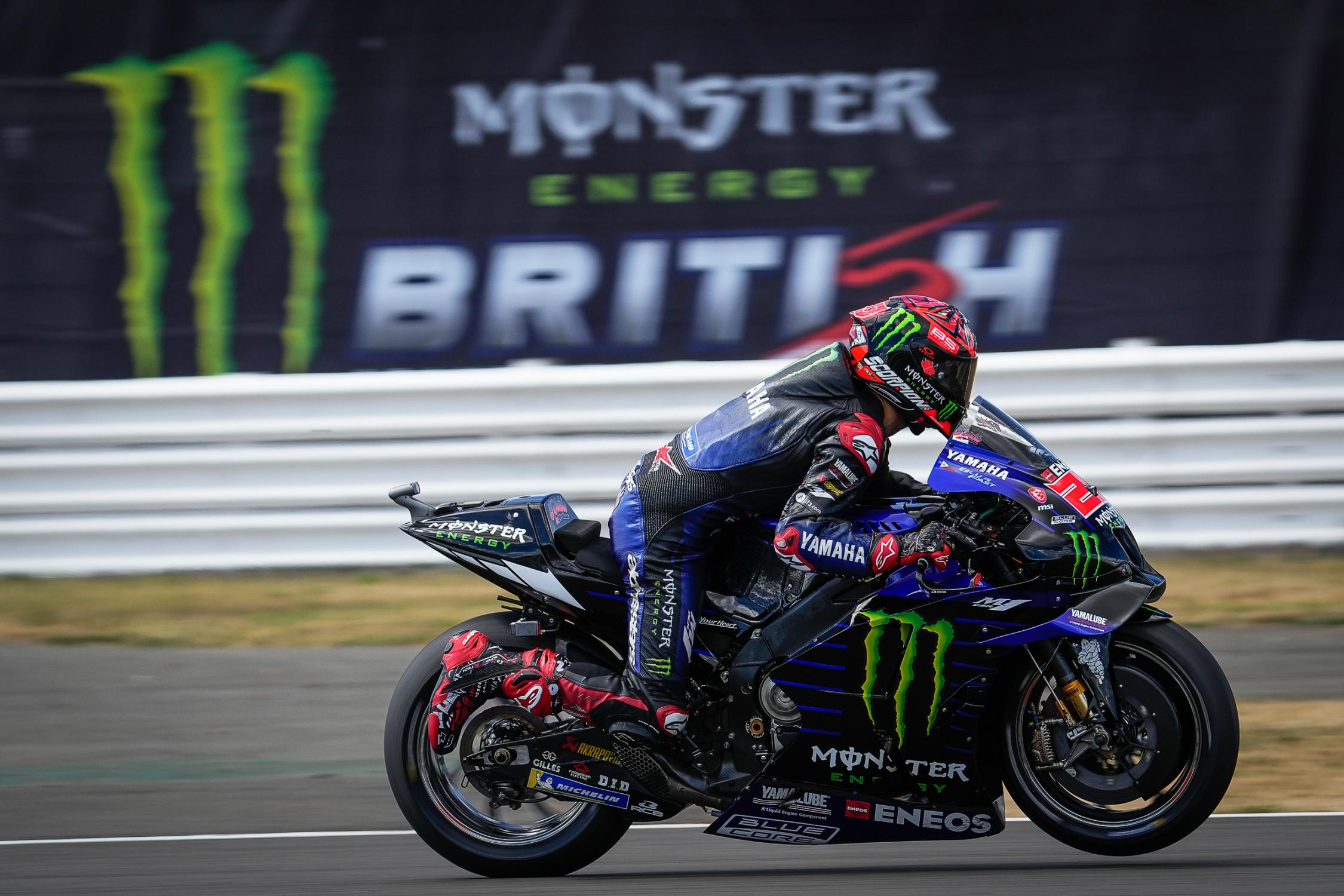 Fabio Quartararo durante los entrenamientos de Silverstone.
