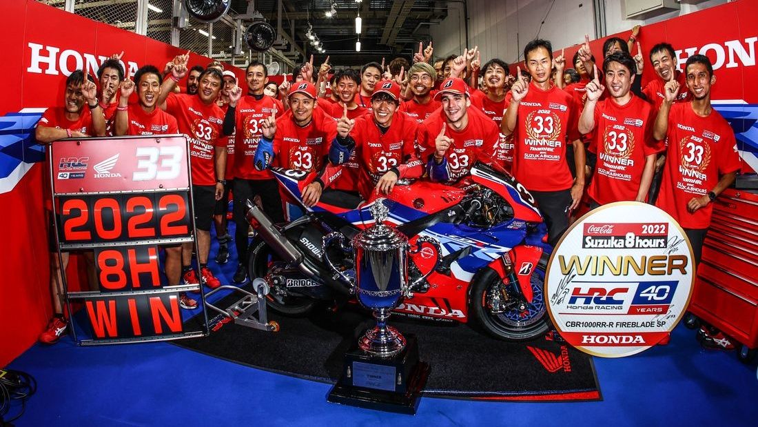 El Team HRC celebra el triunfo en las 8 horas de Suzuka que supuso la reconquista de Honda