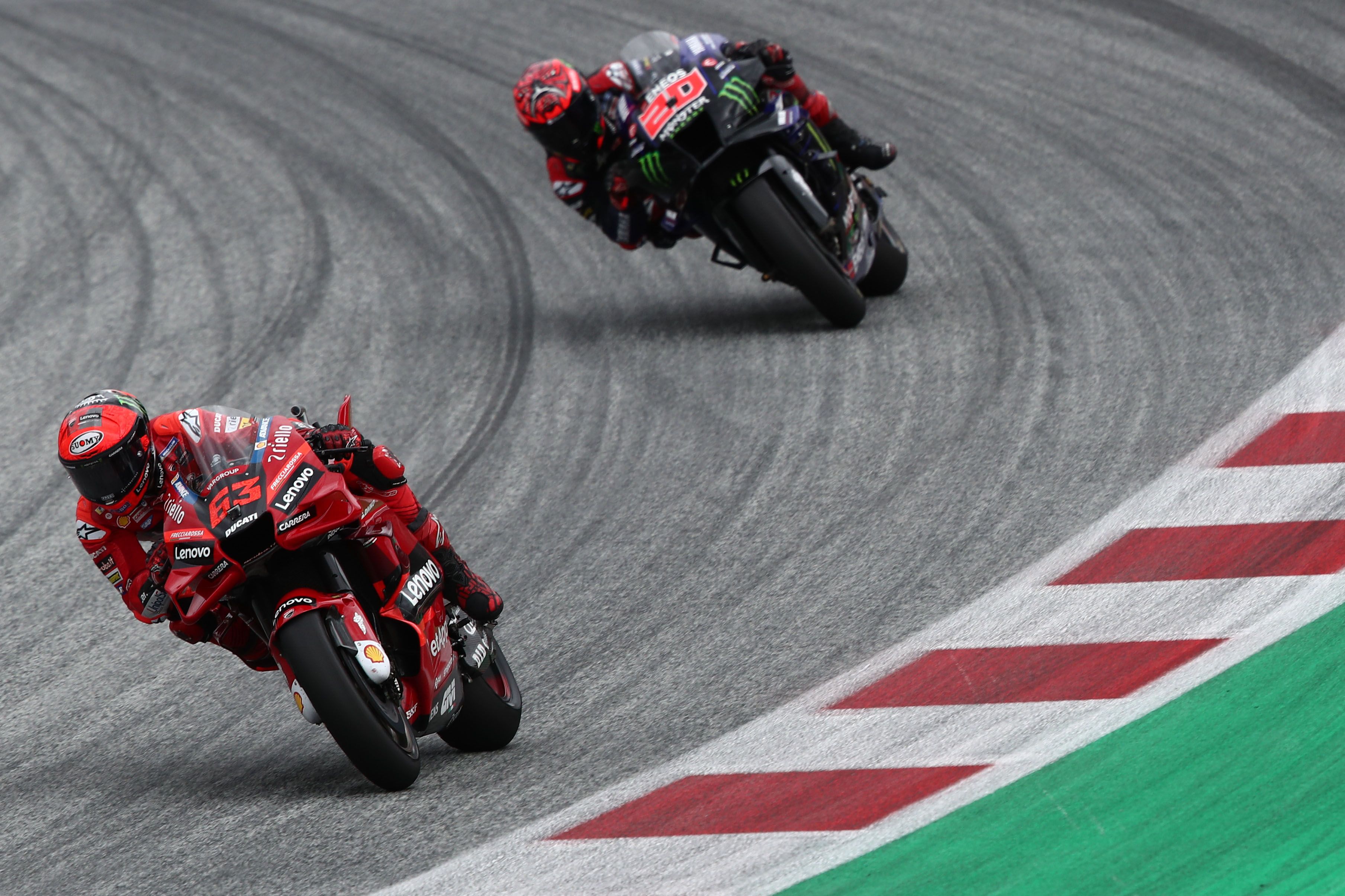 Pecco Bagnaia y Fabio Quartararo, ganadores de la carrera de MotoGP en Austria