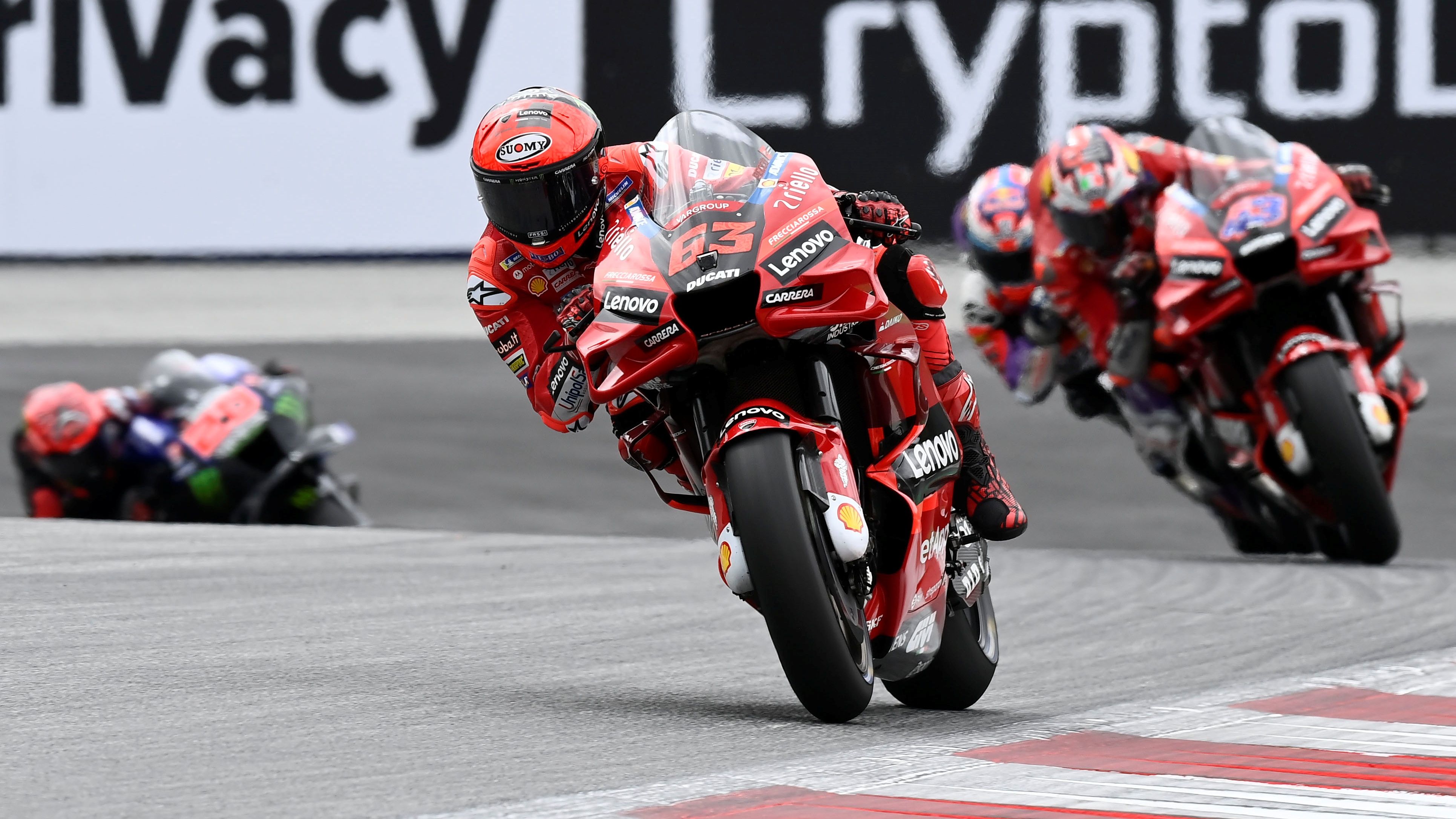 El guardabosques Pecco Bagnaia ganó la carrera de MotoGP 2022 en Austria.