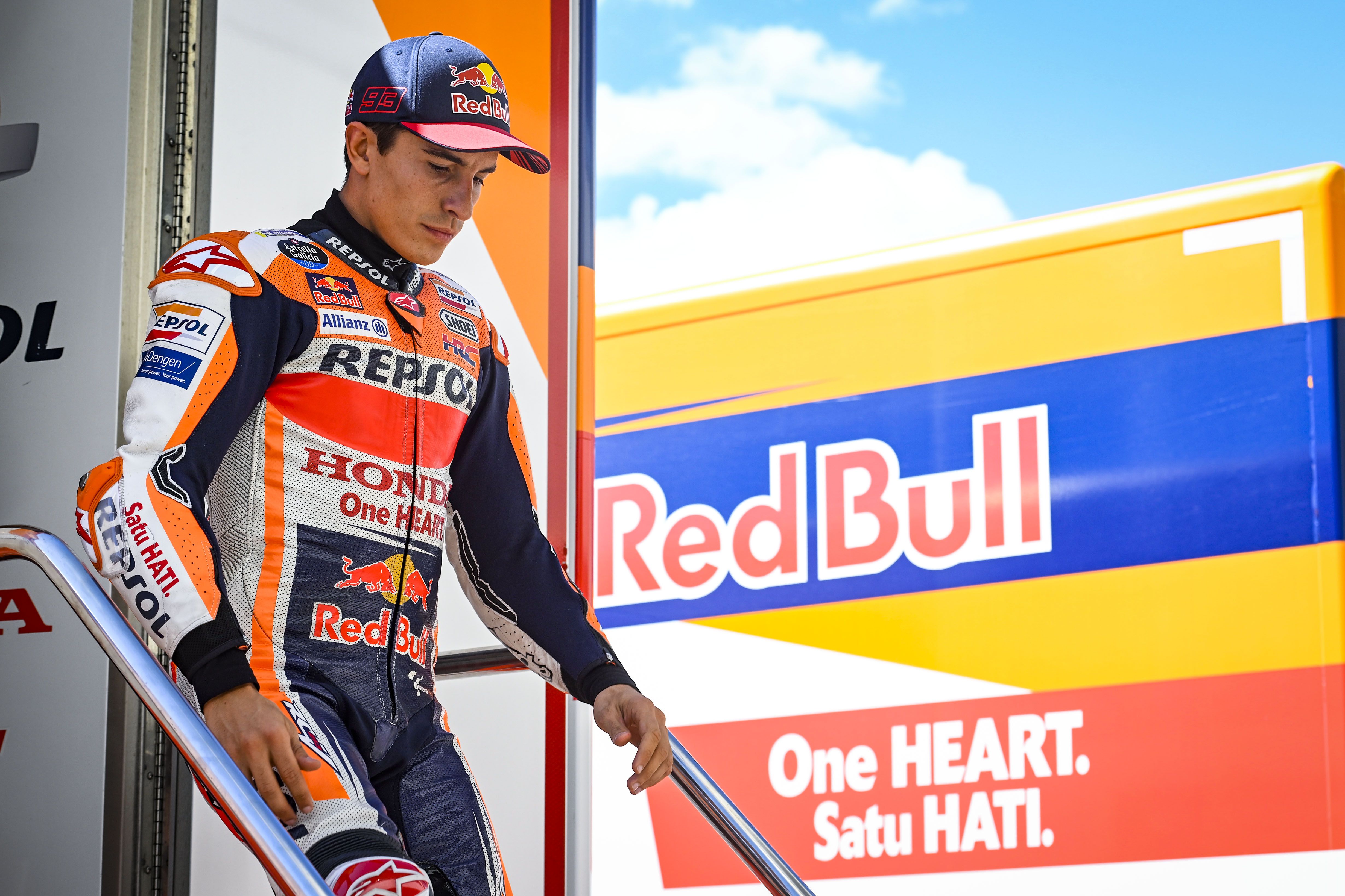Marc Márquez en el primer día de entrenamientos del GP de Aragón.