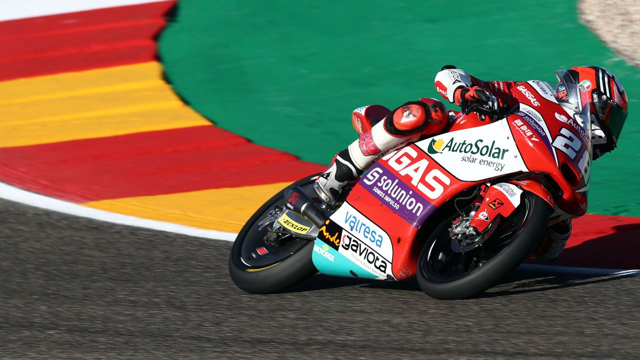Izan Guevara ha logrado la pole en la categoría de Moto3 del GP de Aragón.