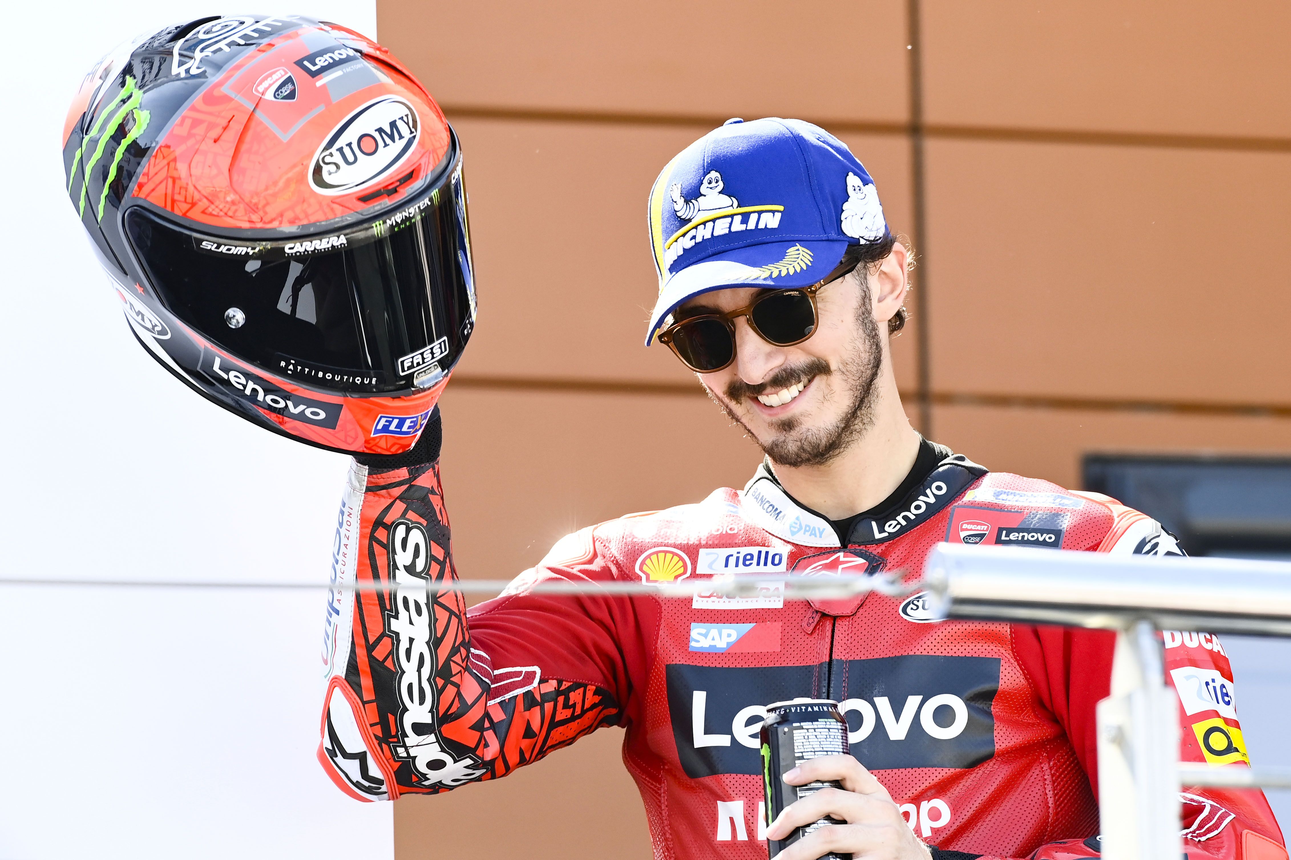 Pecco Bagnaia celebra un nuevo podio en el Gran Premio de Aragón