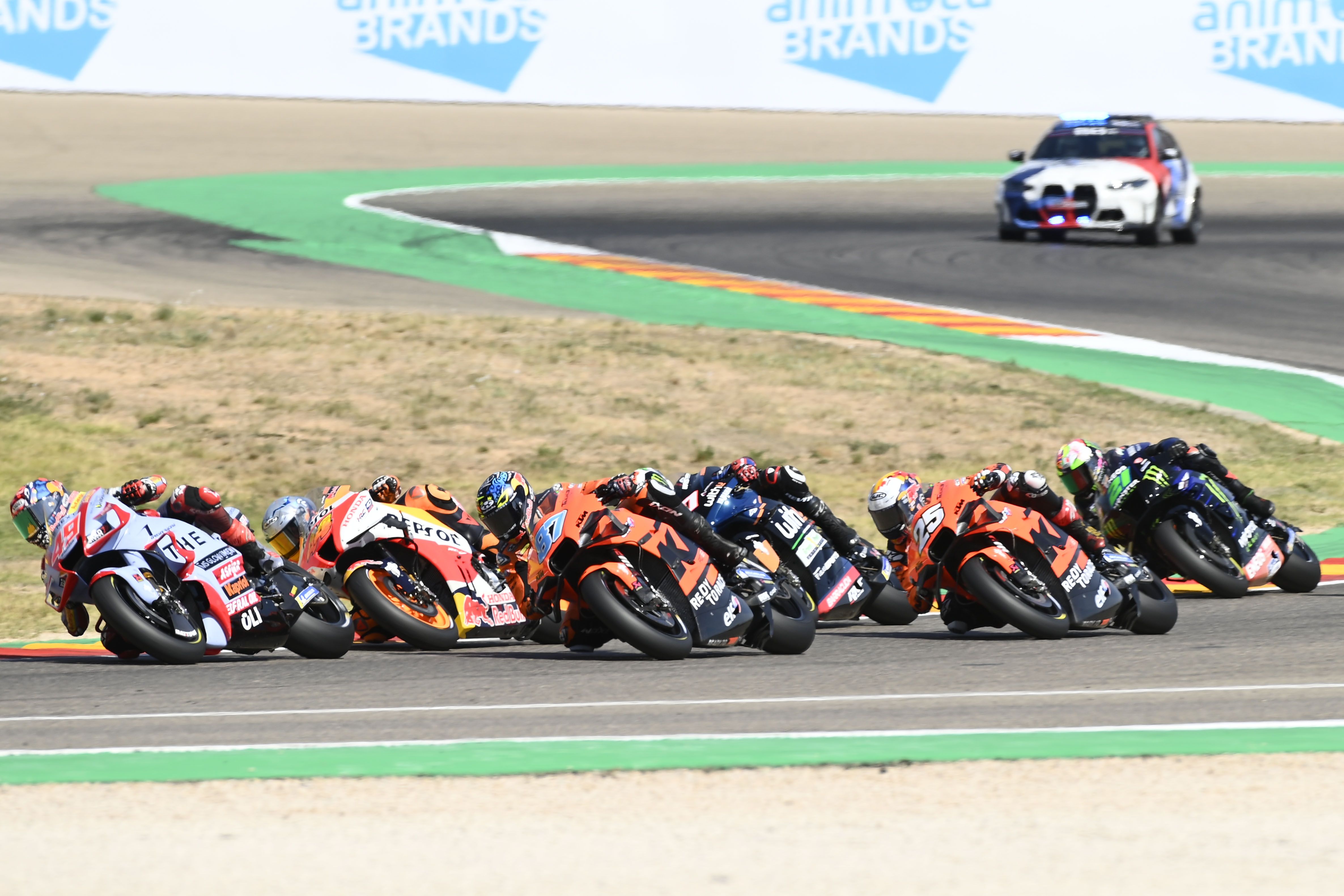 Fabio Di Giannantonio, Pol Espargaró, Remy Gardner, Darryn Binder, Raúl Fernández y Franco Morbidelli, MotoGP Aragón 2022