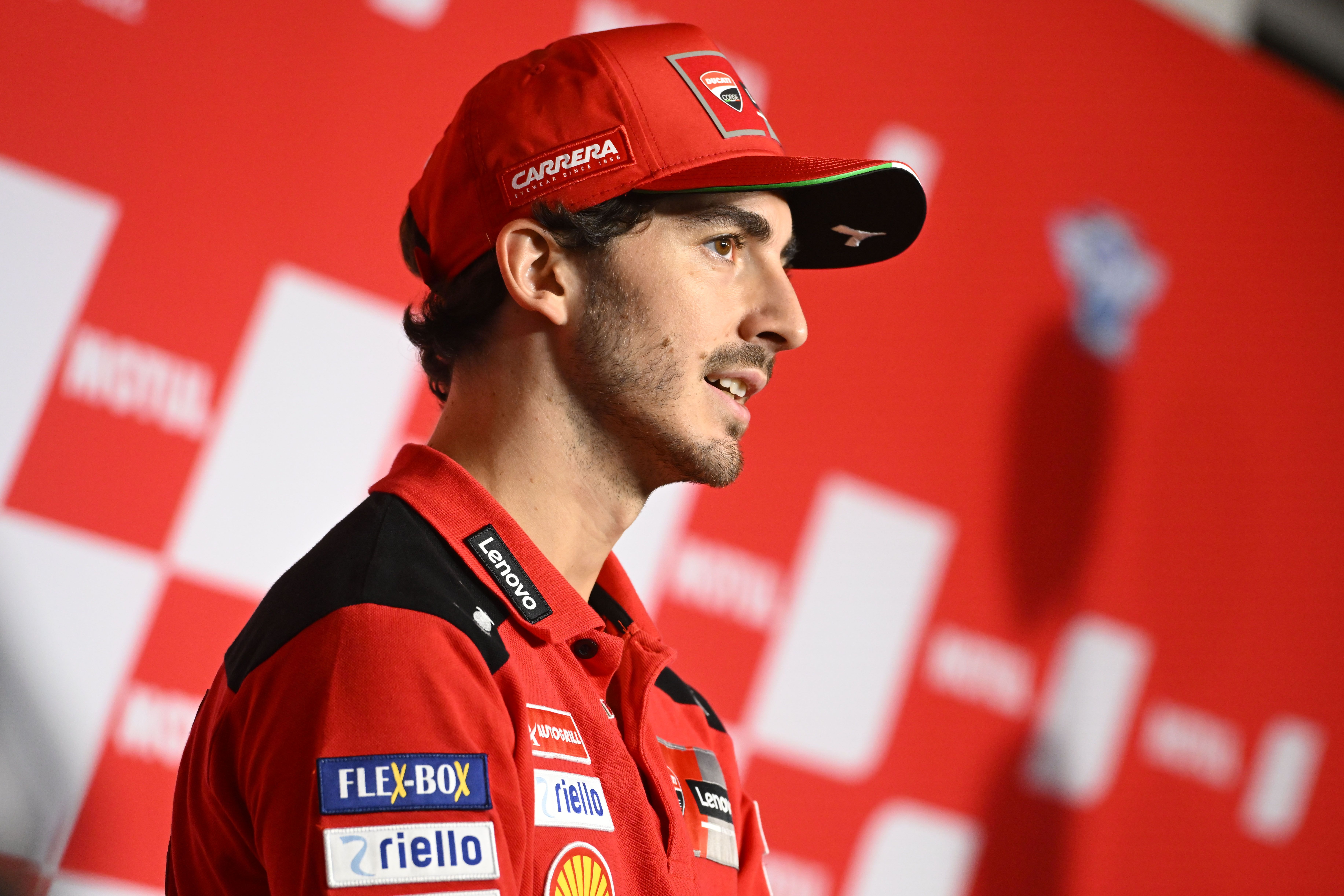 Pecco Bagnaia durante la rueda de prensa del GP de Japón.