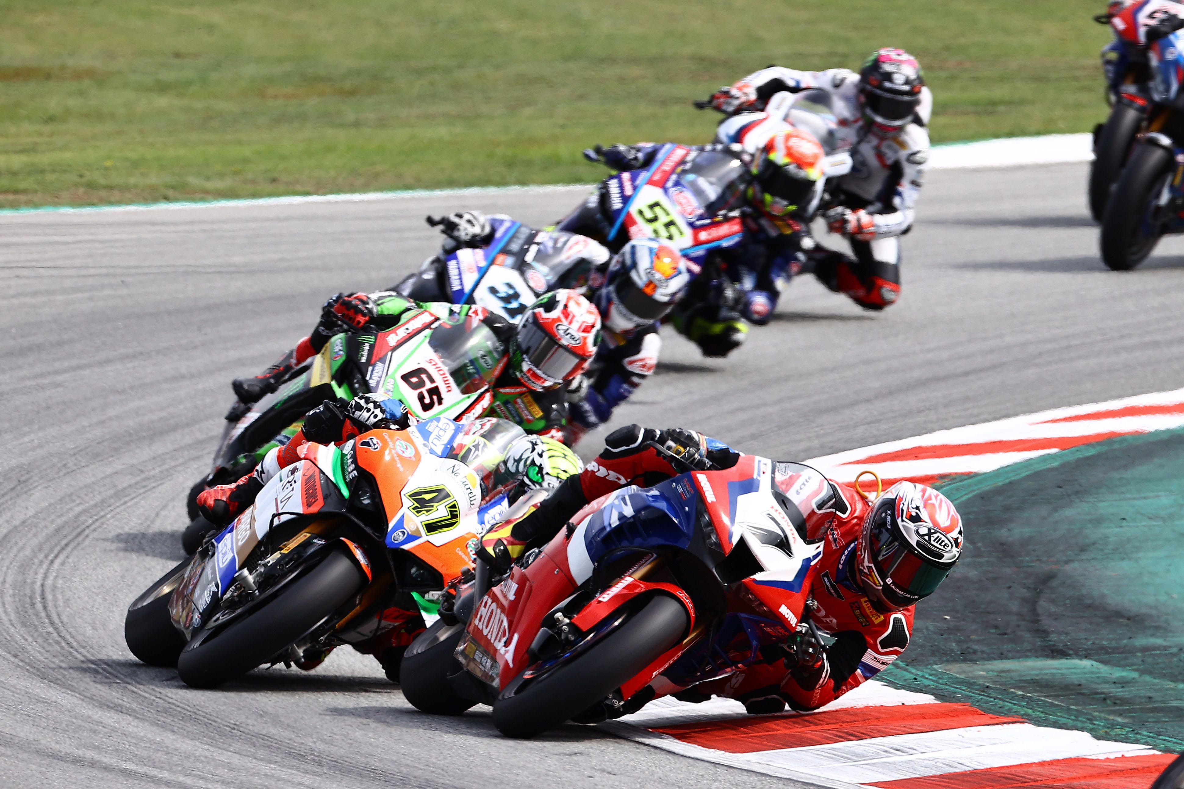 Iker Lecuona, Axel Bassani, Jonathan Rea, Garrett Gerloff y Andrea Locatelli, WSBK Catalunya 2022